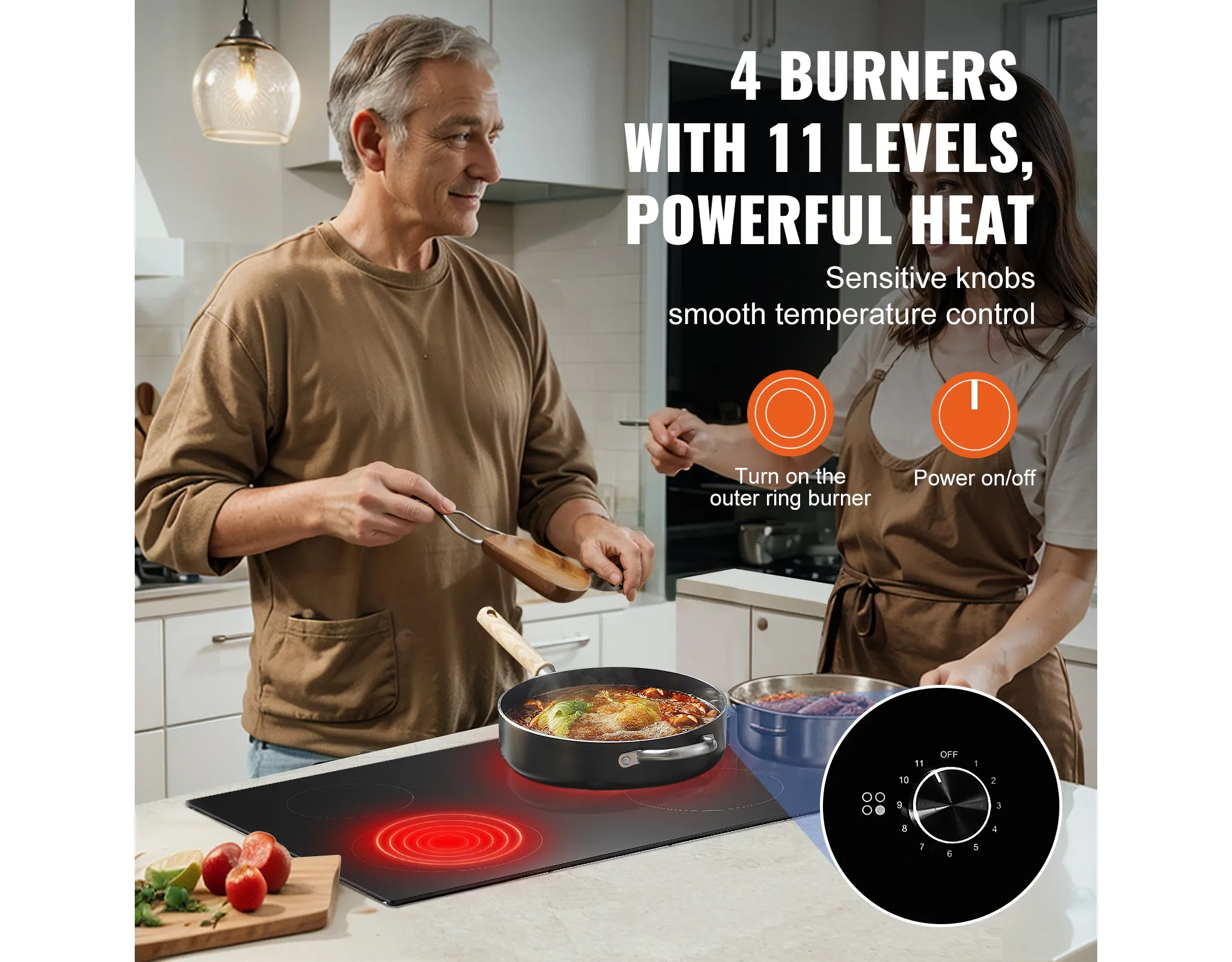 Electric Cooktop - 30 Inch 4 Burners Built-In Electric Stove Top - Image 4