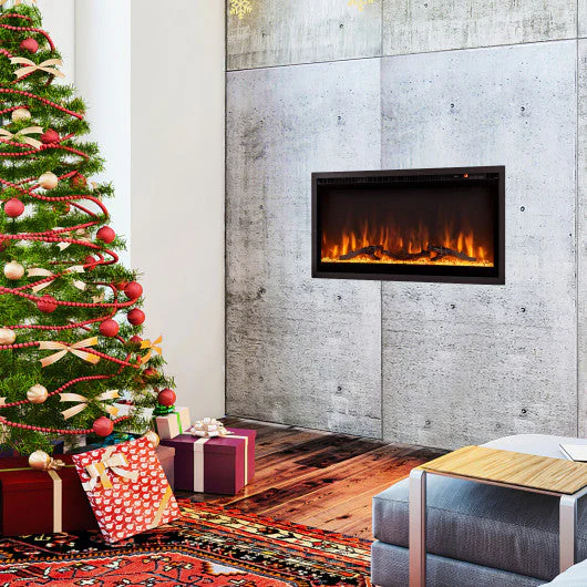 Electric Fireplace In-Wall Recessed With Remote Control and Adjustable Color and Brightness-36 Inches - Image 3