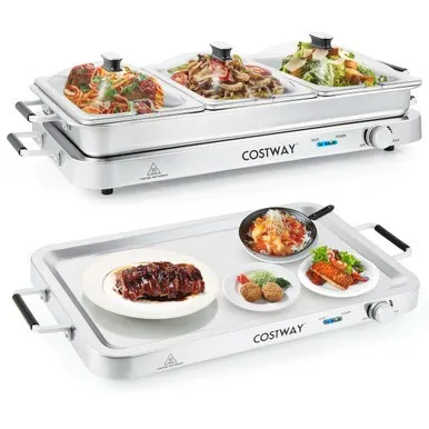 Electric Food Warmer Buffet Server - Silver - Image 2