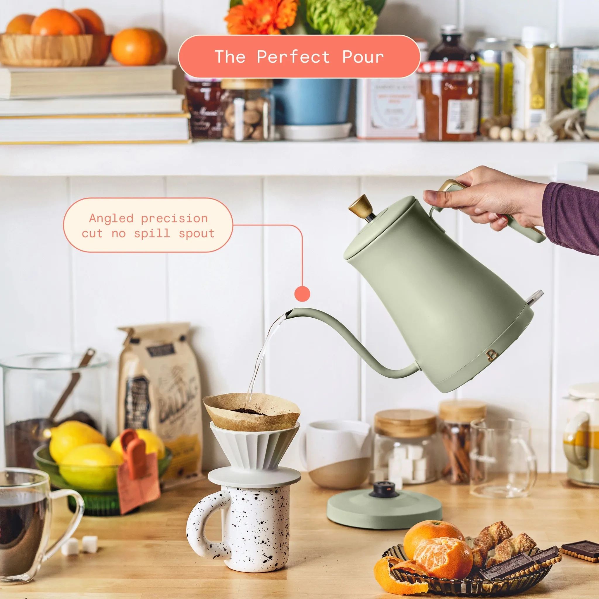 Electric Gooseneck Kettle - Sage Green - Image 4