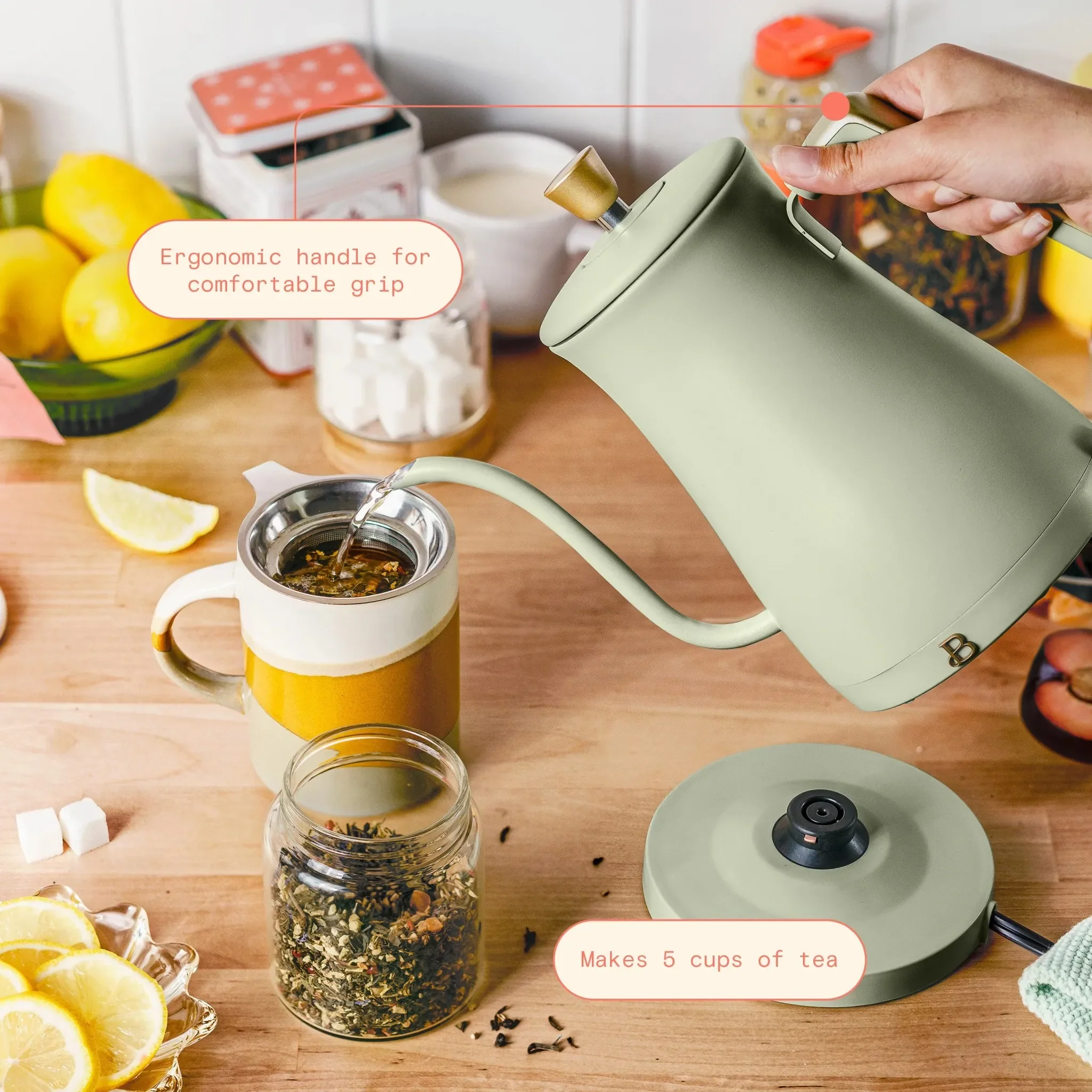 Electric Gooseneck Kettle - Sage Green - Image 6