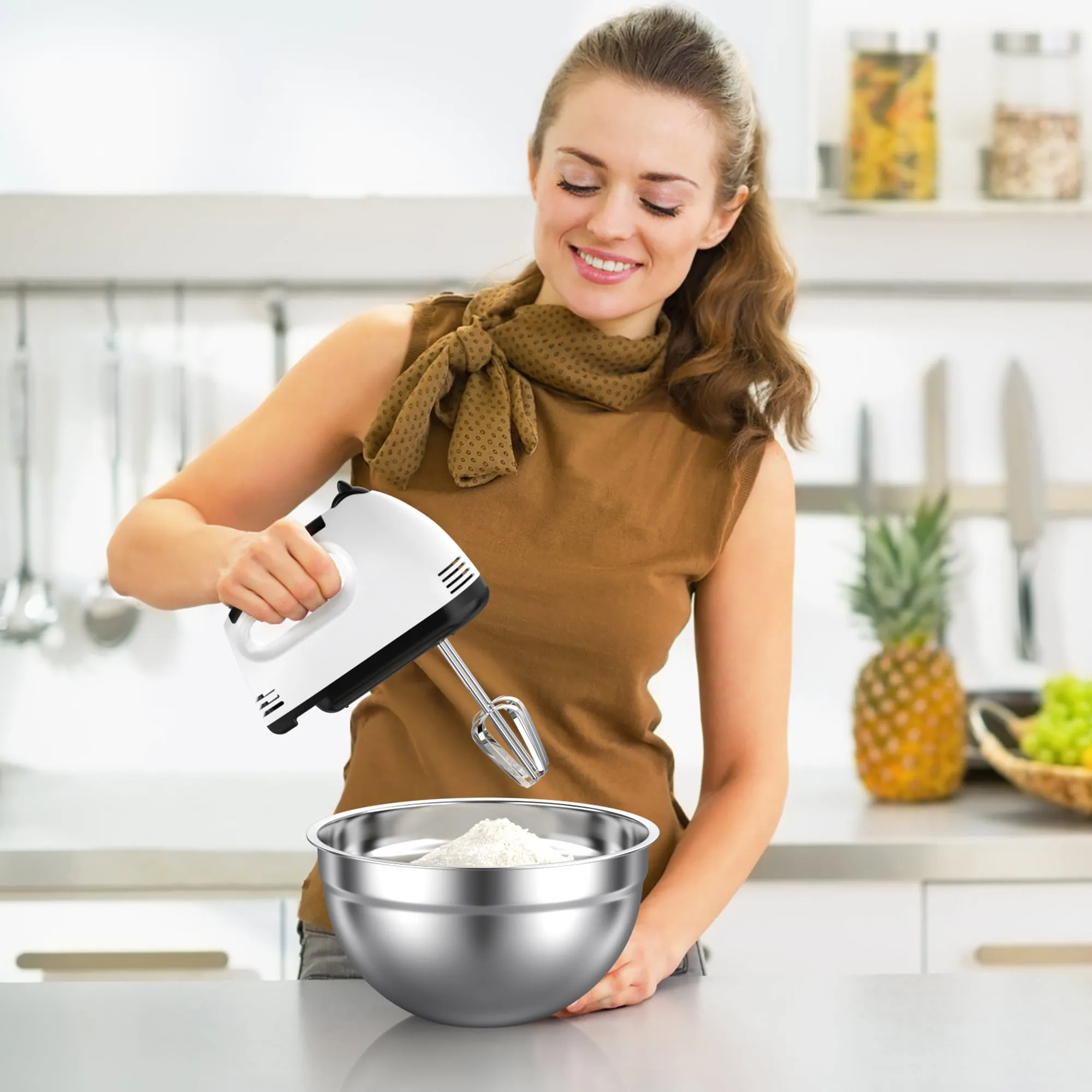 Electric Hand Mixer with 5 PCS Mixing Bowls Set - Kitchen Prep - Image 5