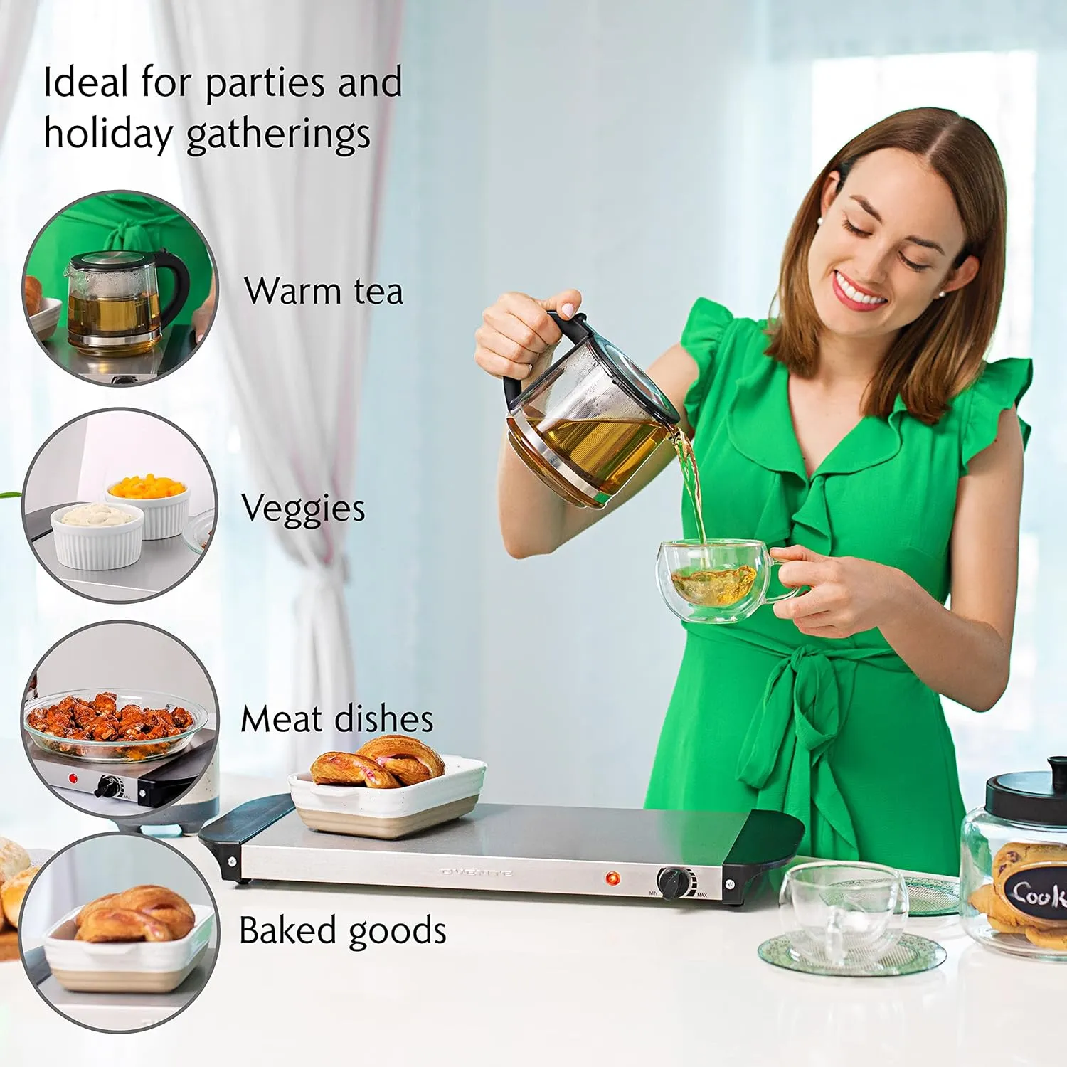 Electric Warming Tray - Silver - Image 3