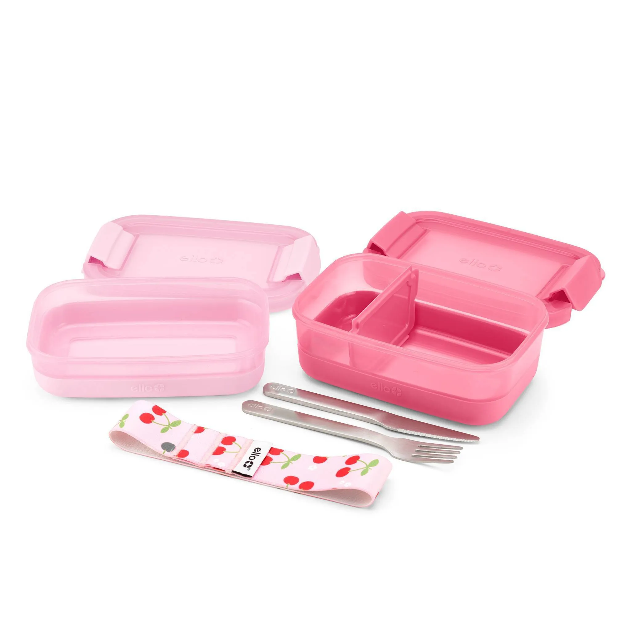 Ello Plastic Lunch Stack Food Storage Container Pink - Image 3