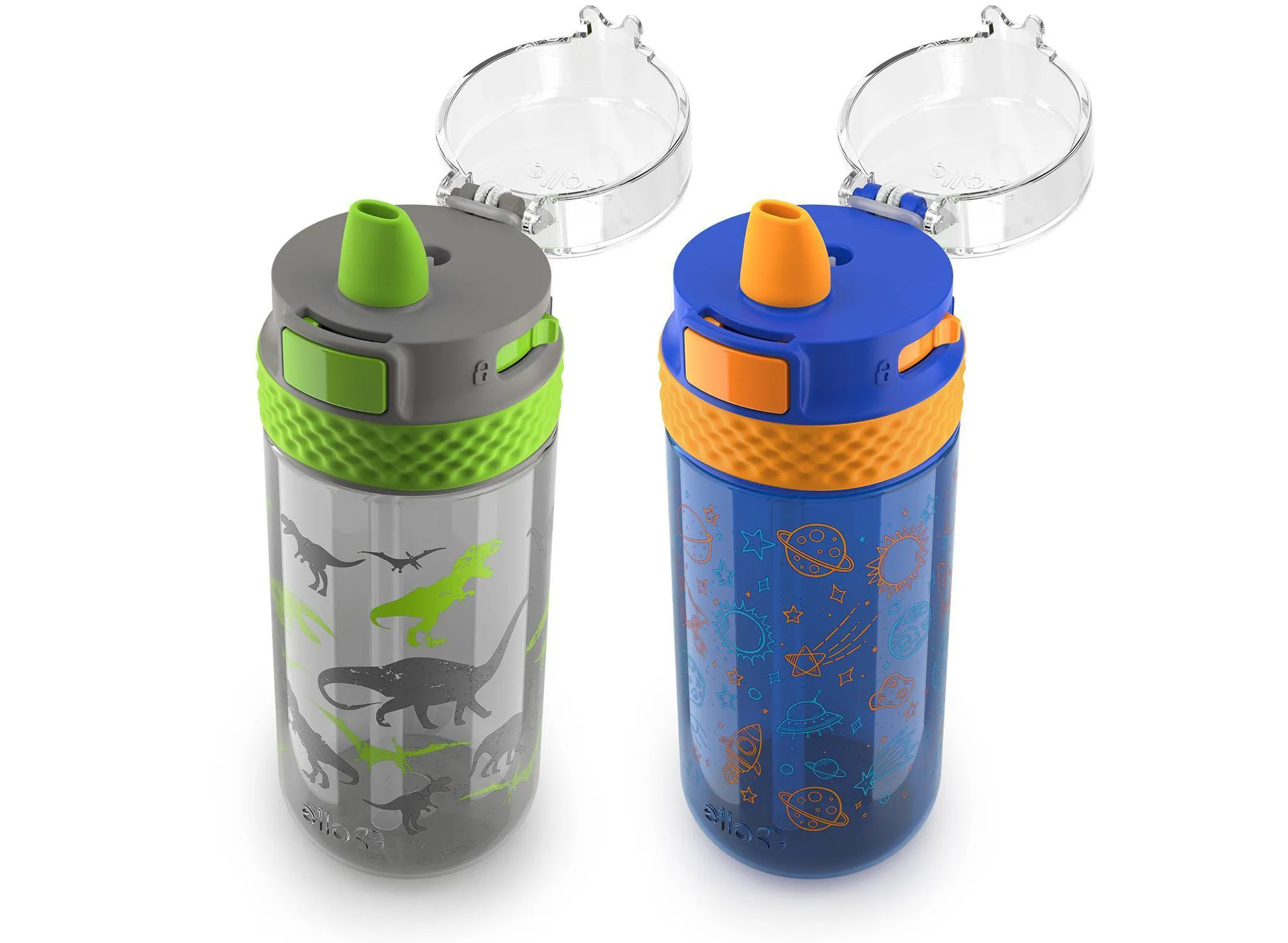Stratus 16oz Kids' Water Bottles - Gray/Blue, 2-Pack - Image 2