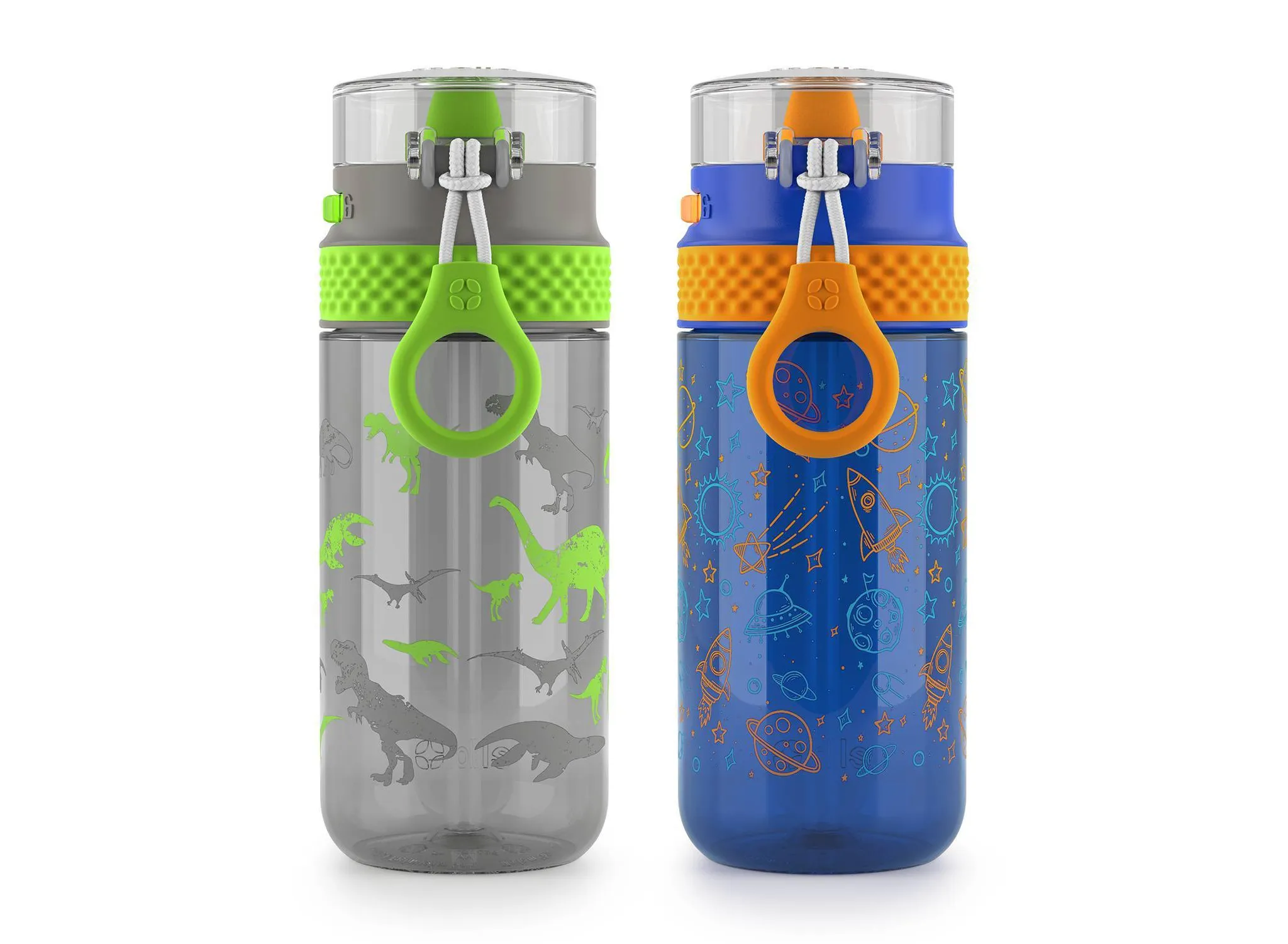 Stratus 16oz Kids' Water Bottles - Gray/Blue, 2-Pack - Image 3