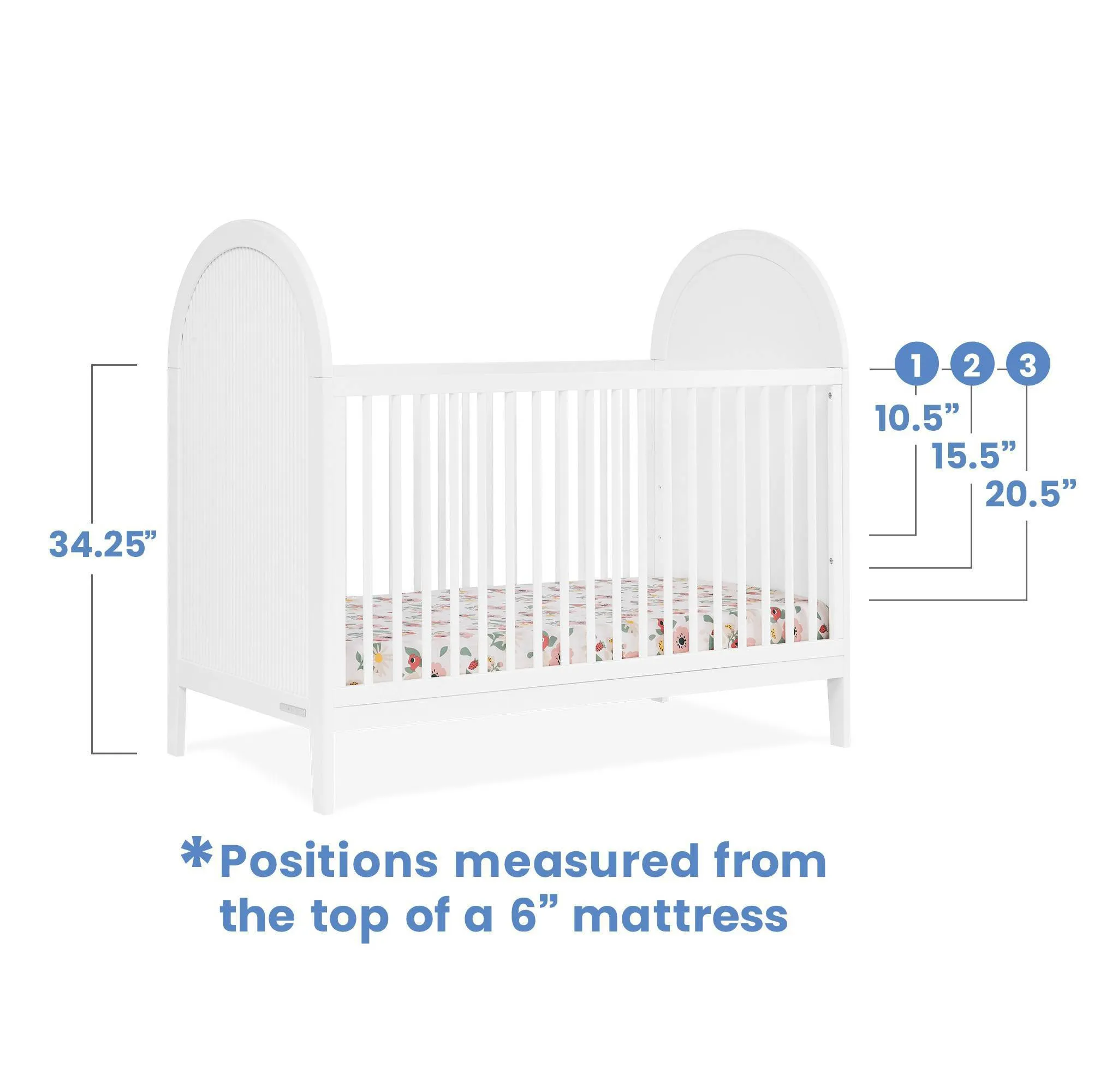 Eloise 4-in-1 Convertible Crib - Bianca White - Image 3