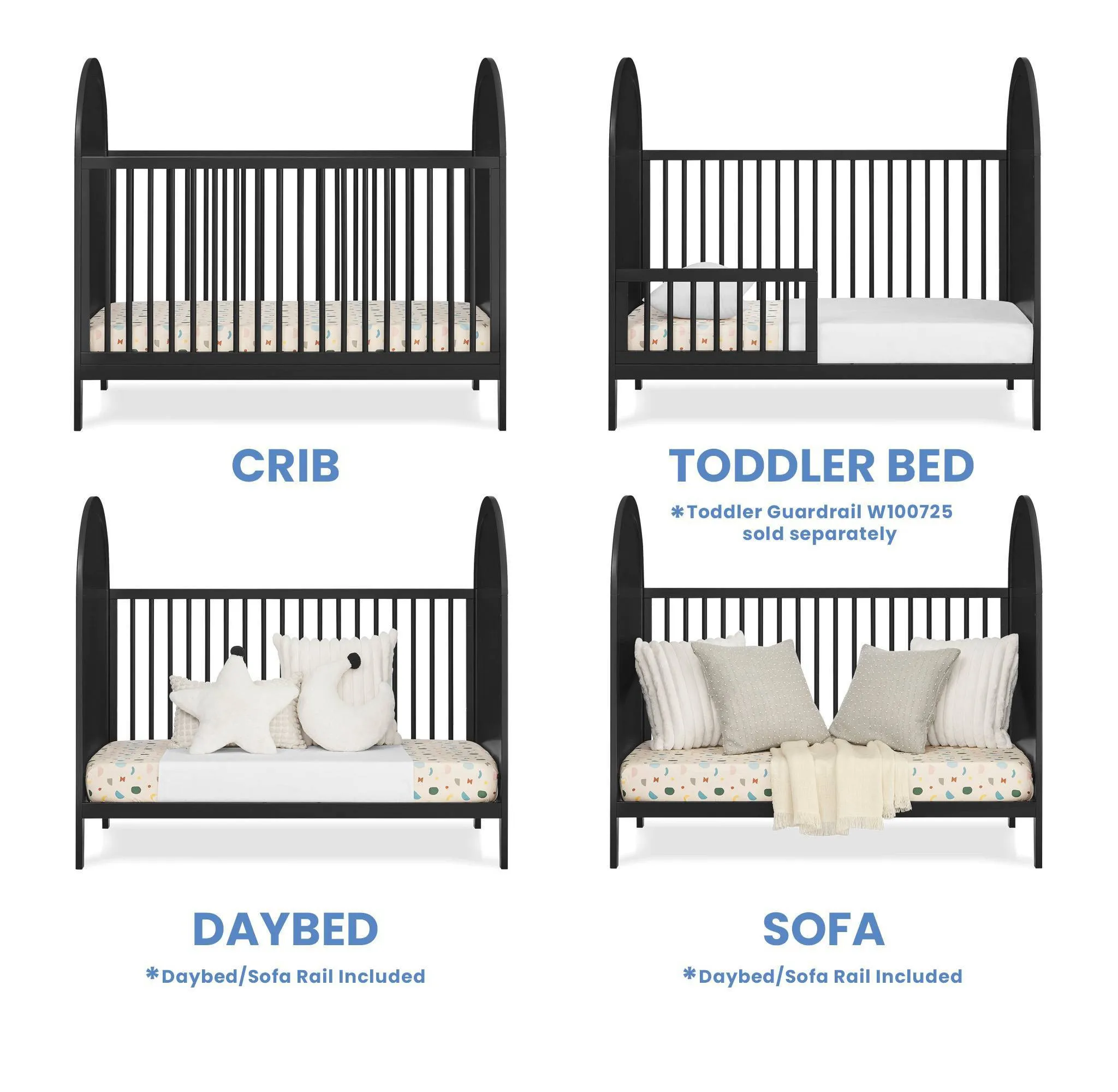 Eloise 4-in-1 Convertible Crib - Midnight Gray - Image 2