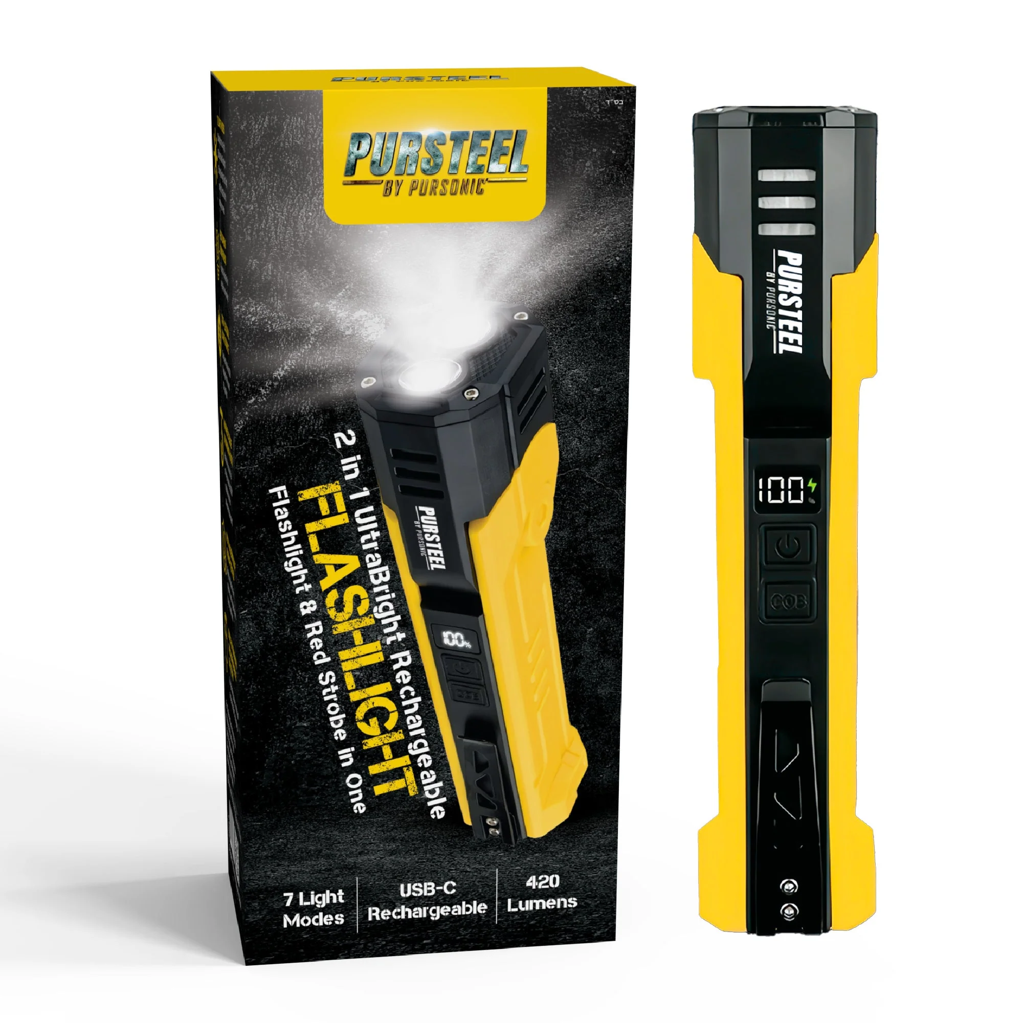 Emergency Prep Bundle: Pursonic 2-in-1 Ultra Bright Flashlight & LED Fast Charging Power Bank - Image 4