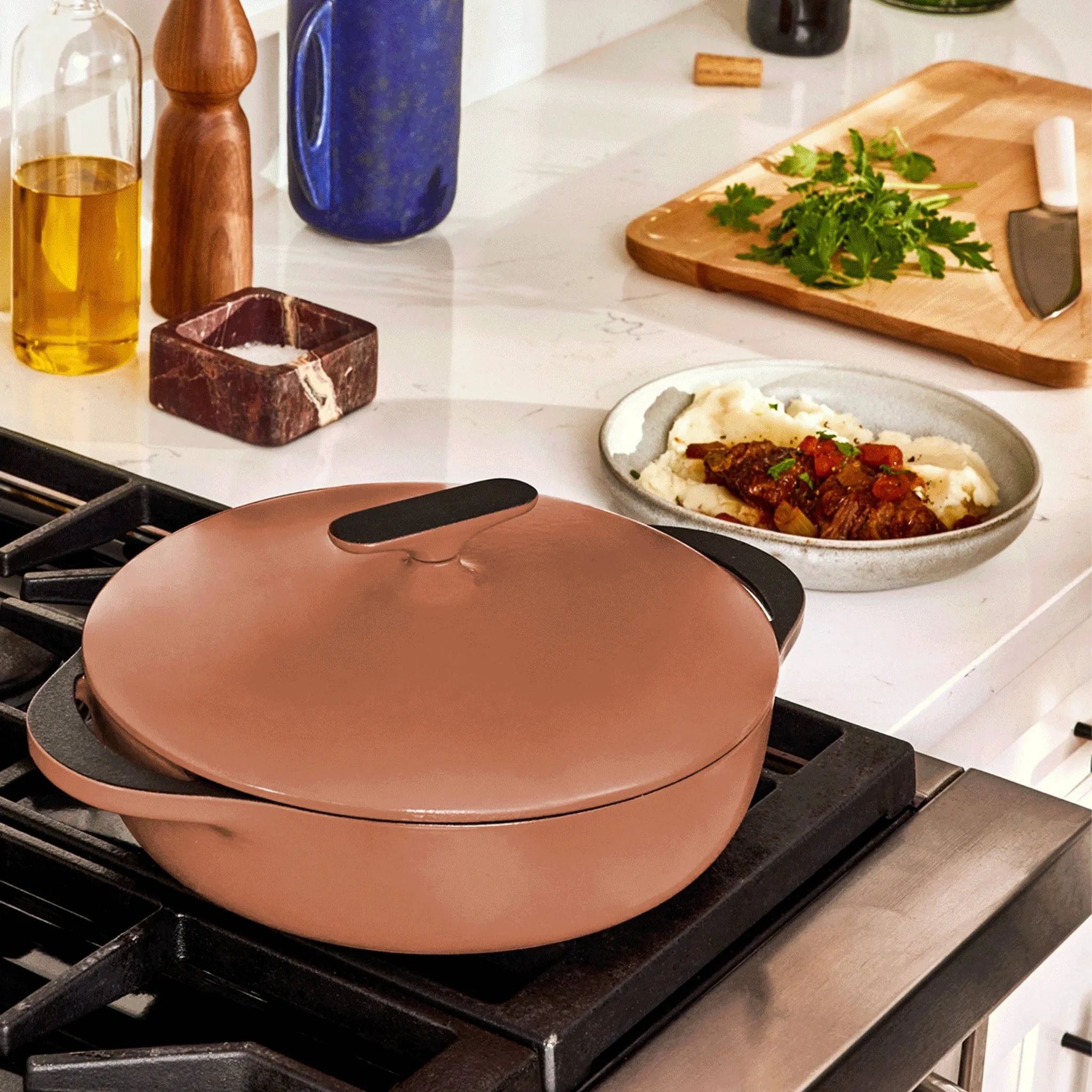 Enameled Cast Iron Braiser with Lid - Charcoal - Image 4