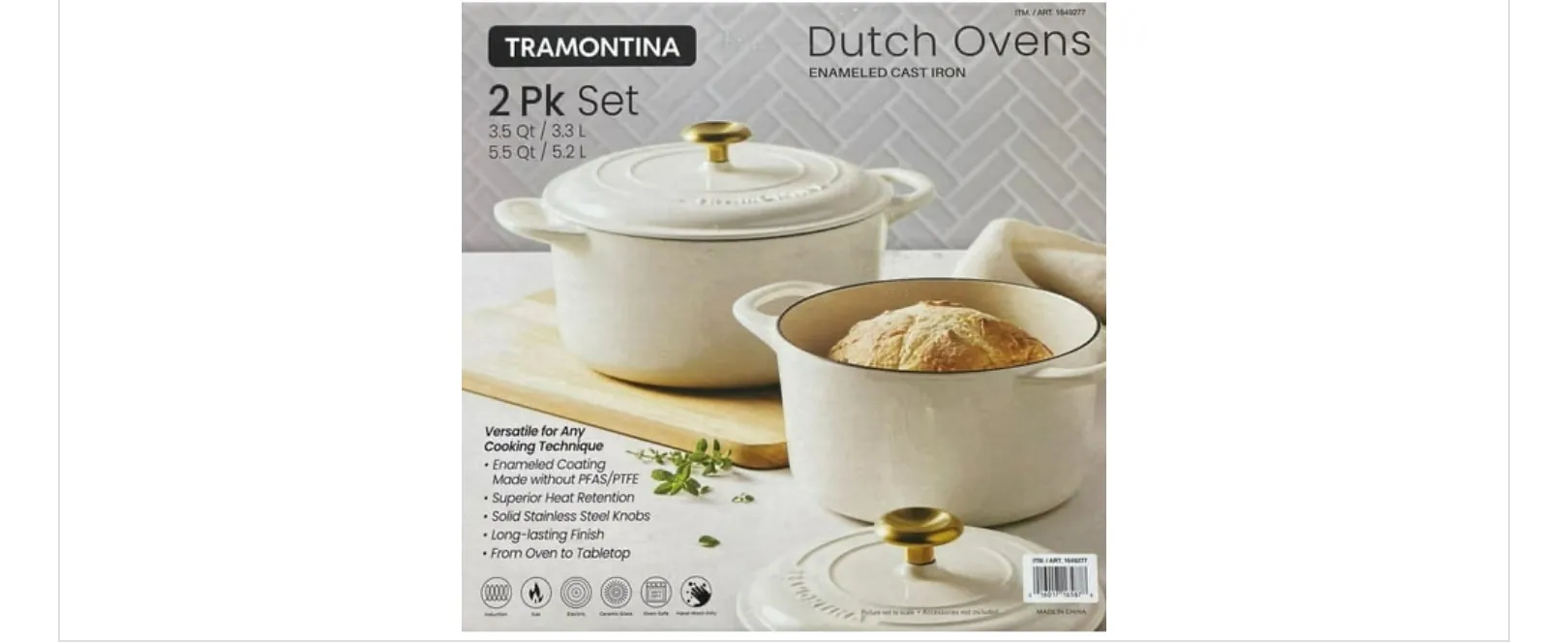 Enameled Cast Iron Dutch Ovens 3.5 & 5.5 Qt Set - Image 2