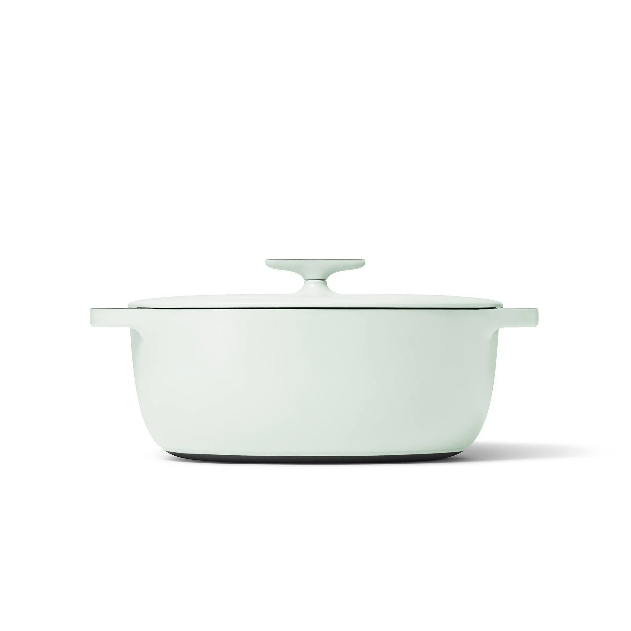 8.5 qt Enameled Cast Iron Oval Dutch Oven with Lid - Light Mist - Image 2