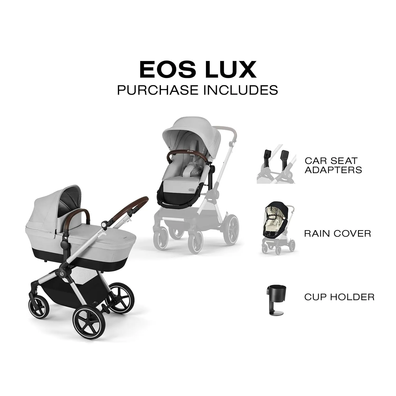 EOS Lux 2-in-1 Stroller - Lava Grey - Image 7