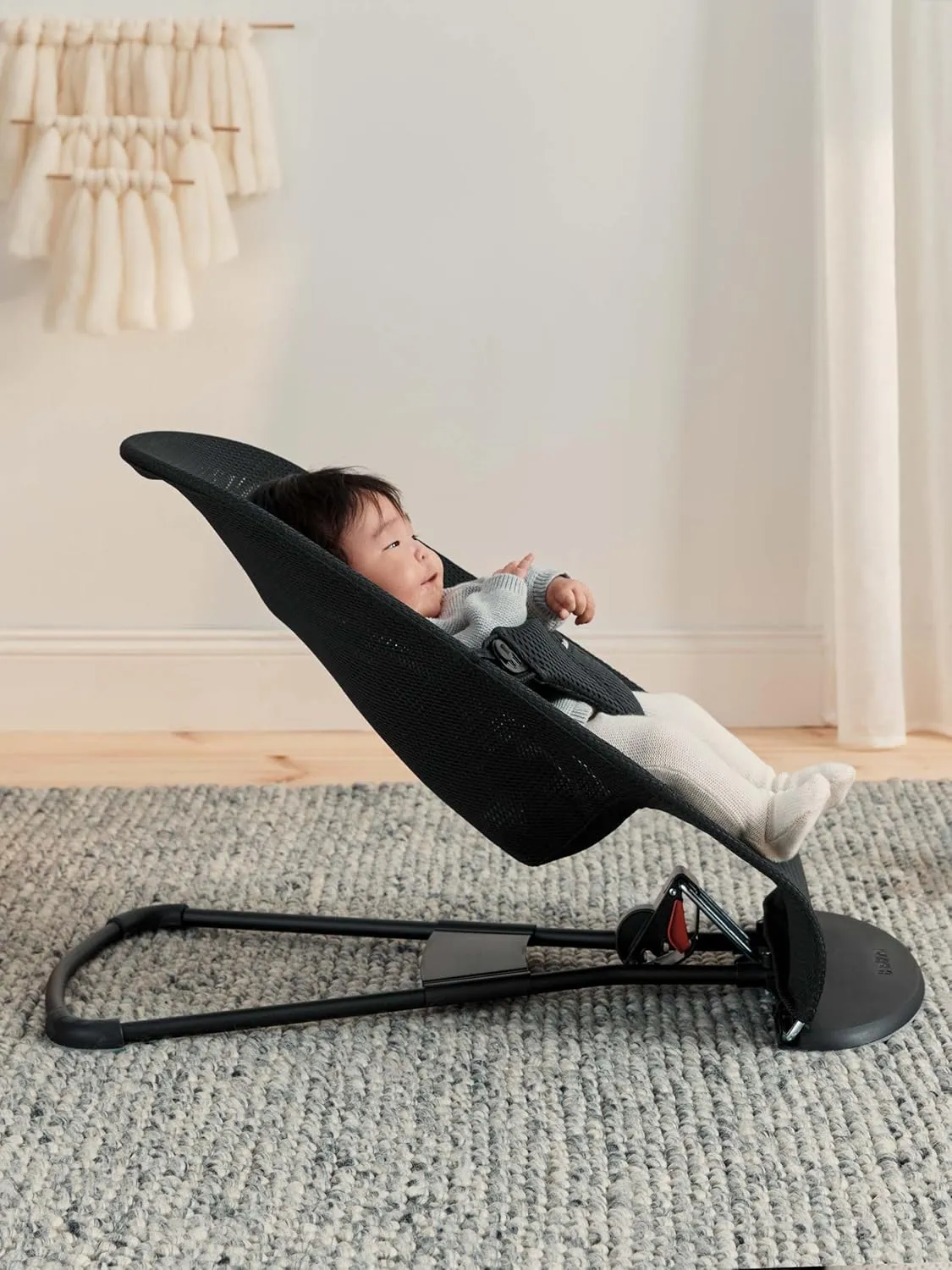 Ergonomic Baby Bouncer - Black - Image 5