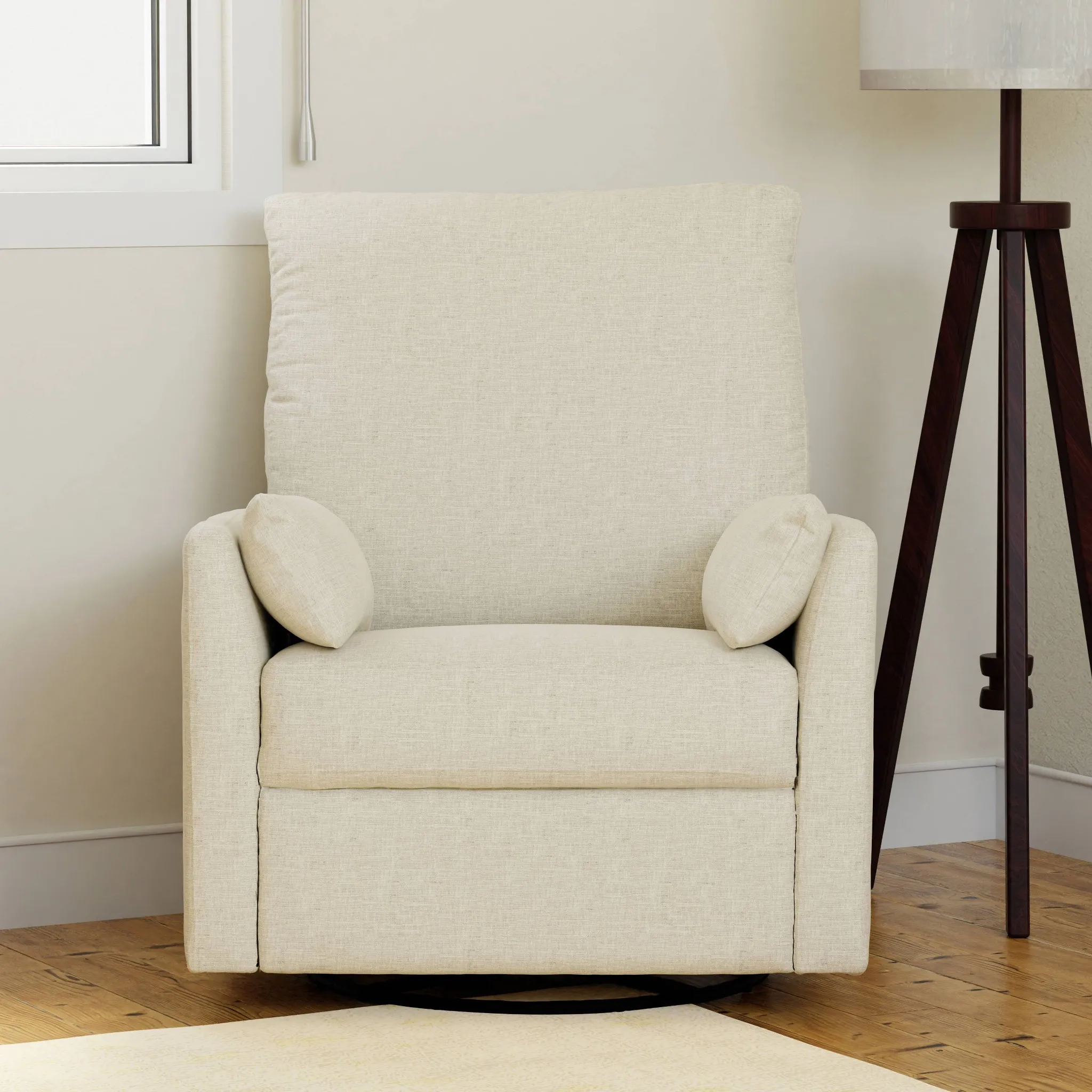 Ethan Swivel Recliner - Performance Cream Linen - Image 2