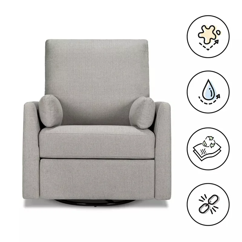 Ethan Swivel Recliner - Performance Gray Linen - Image 5