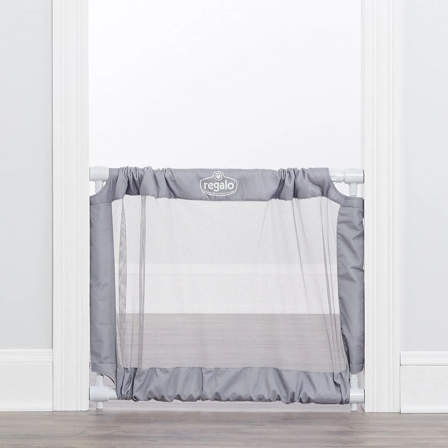 Expandable Mesh Gate - Gray/White - 28" - Image 3