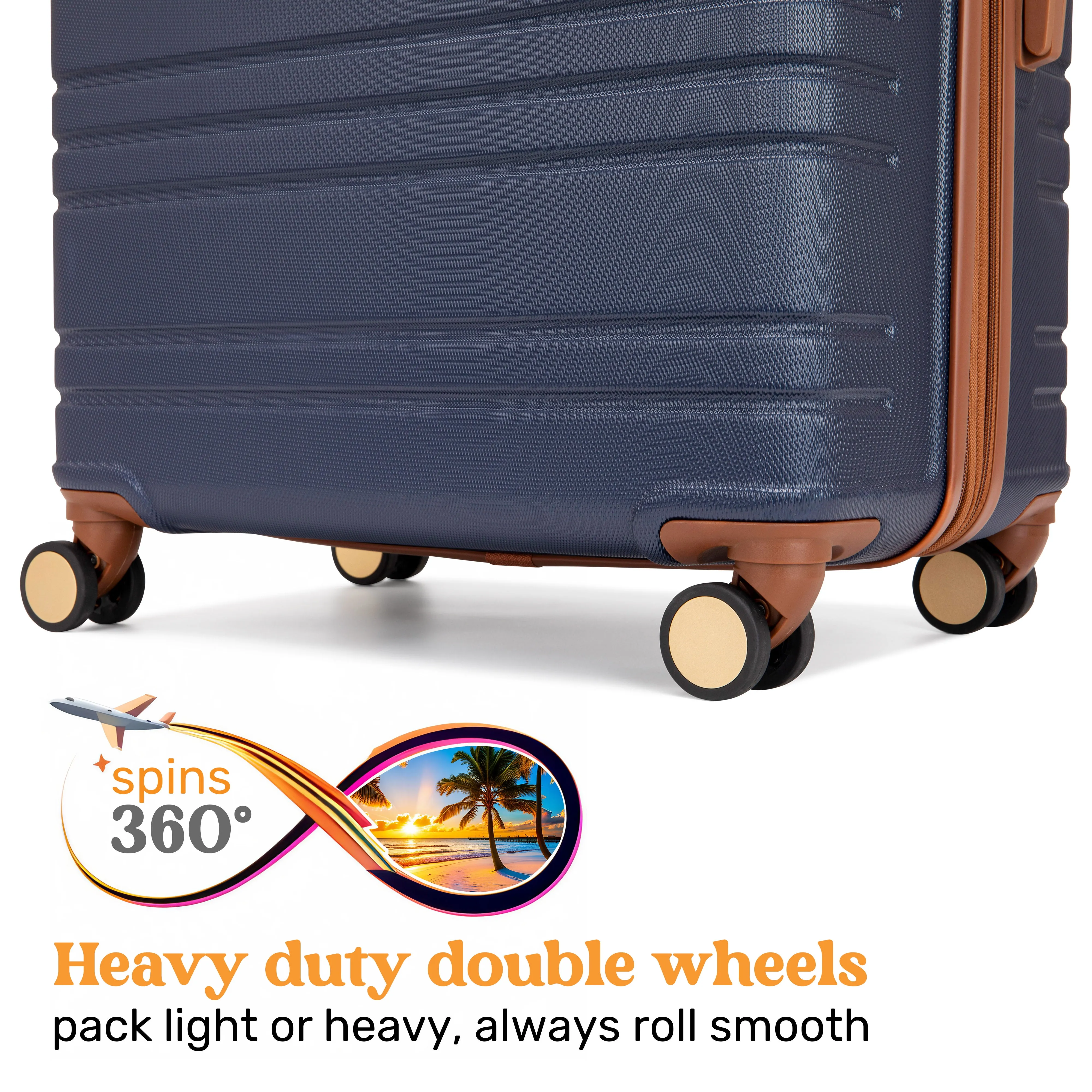 Expandable Spinner Luggage Set - Navy - Image 2