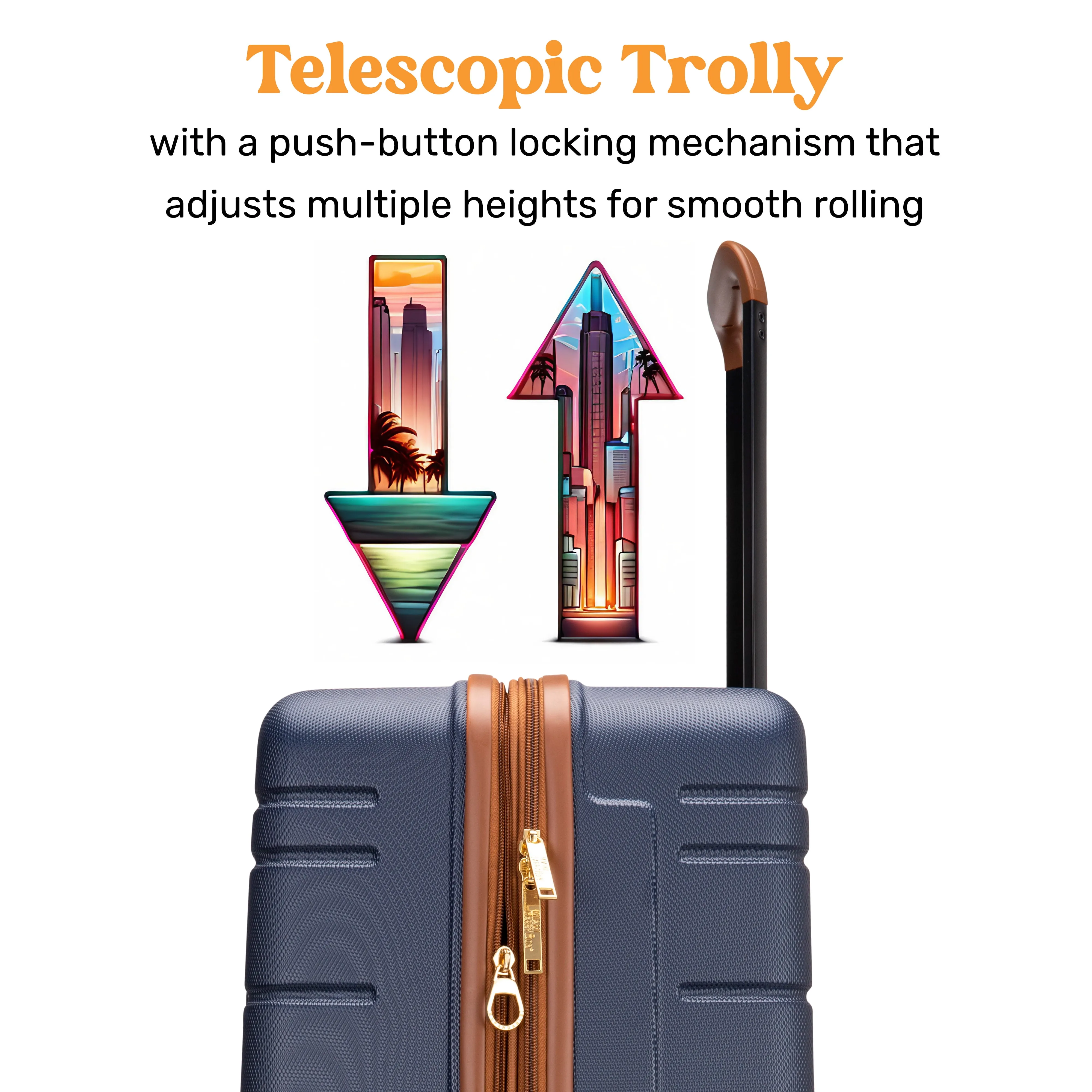 Expandable Spinner Luggage Set - Navy - Image 4
