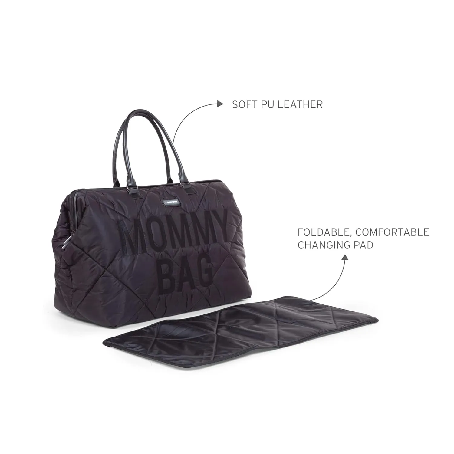 Extra-Large Baby Diaper Bag - Puffered Black - Image 3