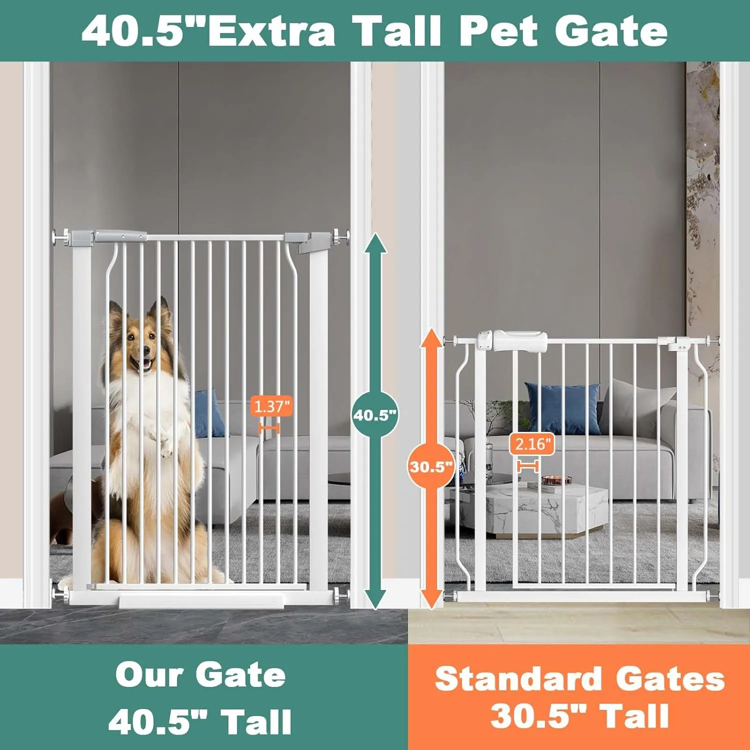 Extra Tall Baby Gate - White - Image 4