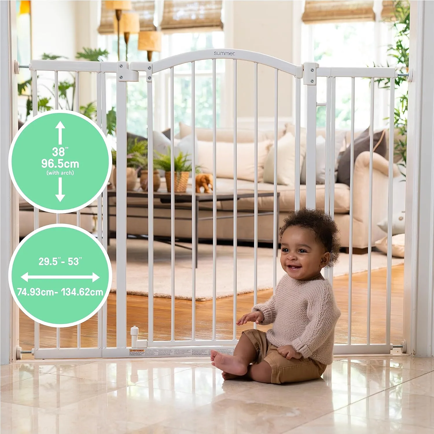 Extra Tall & Wide Safety Pet and Baby Gate - Grey - Image 3