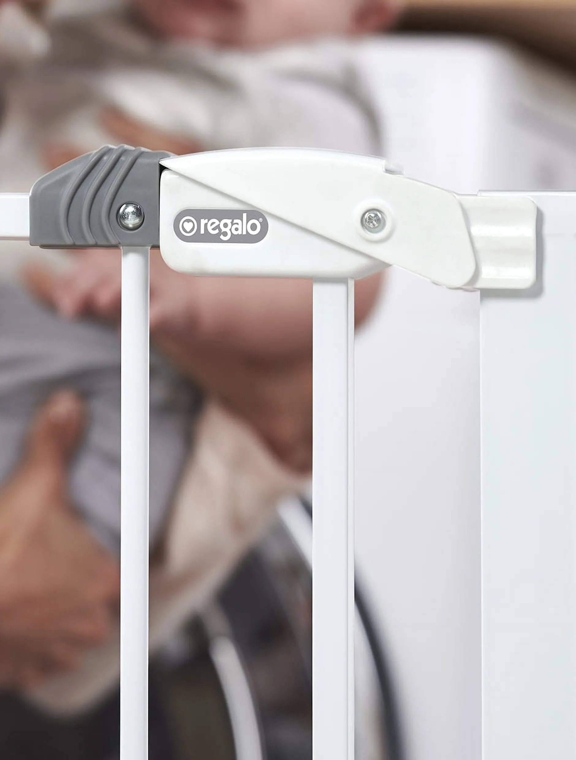 Extra Wide Baby Gate with Extensions and Mounting Kits - White - Image 5