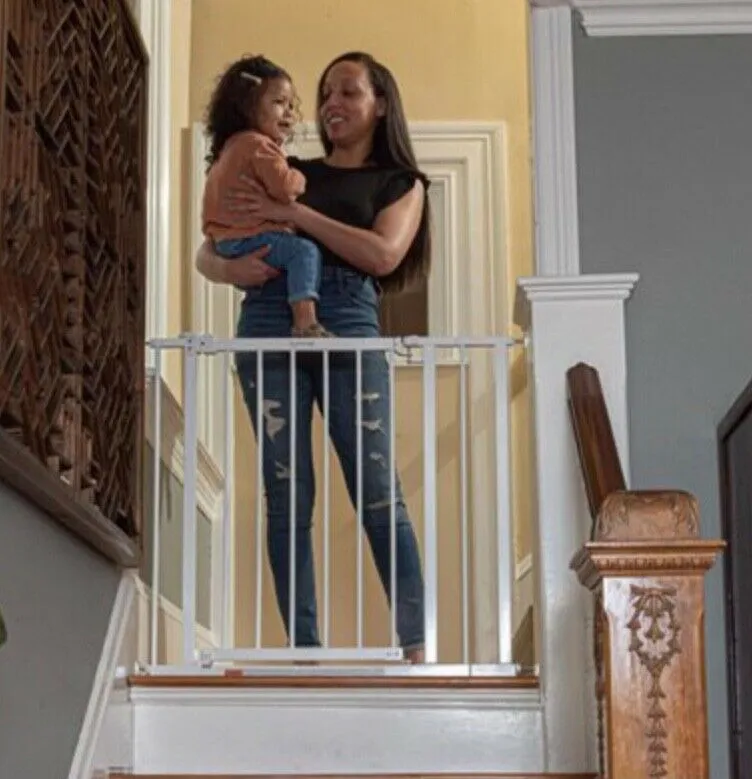 Extra Wide Walk-Thru Safety Baby Gate - White - Image 5