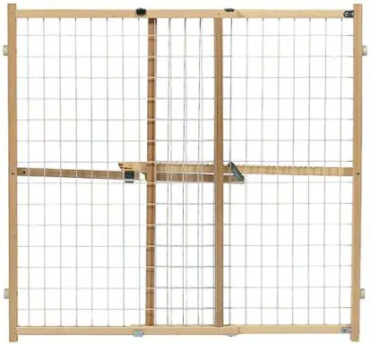 Extra Wide Wire Mesh Wooden Baby Gate - 29.5-50 Inches