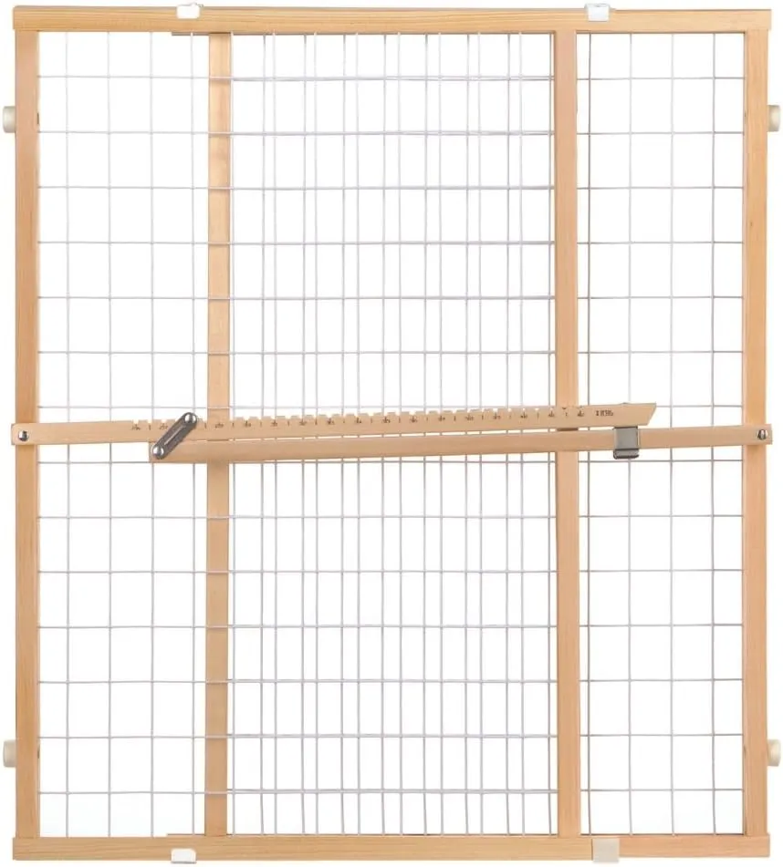 Extra Wide Wire Mesh Wooden Baby Gate - 29.5-50 Inches - Image 4
