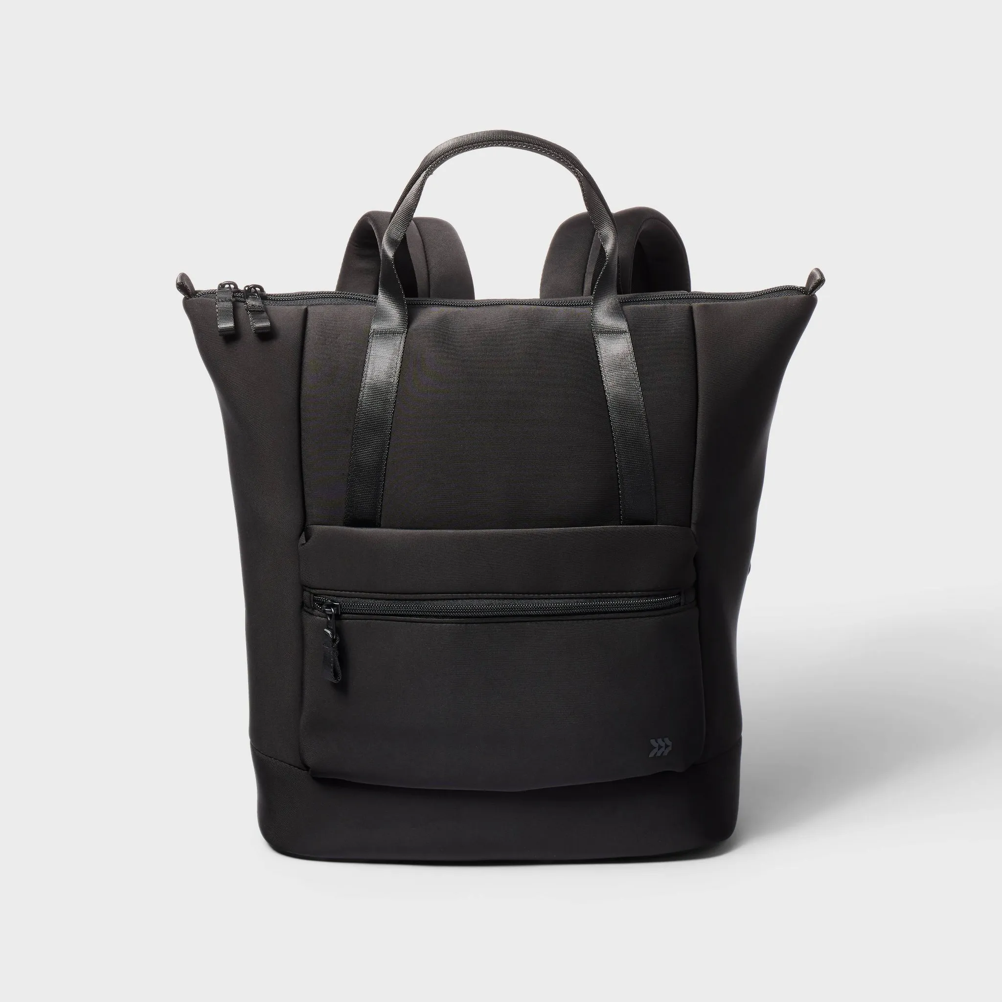 Faux Neoprene Backpack - Black