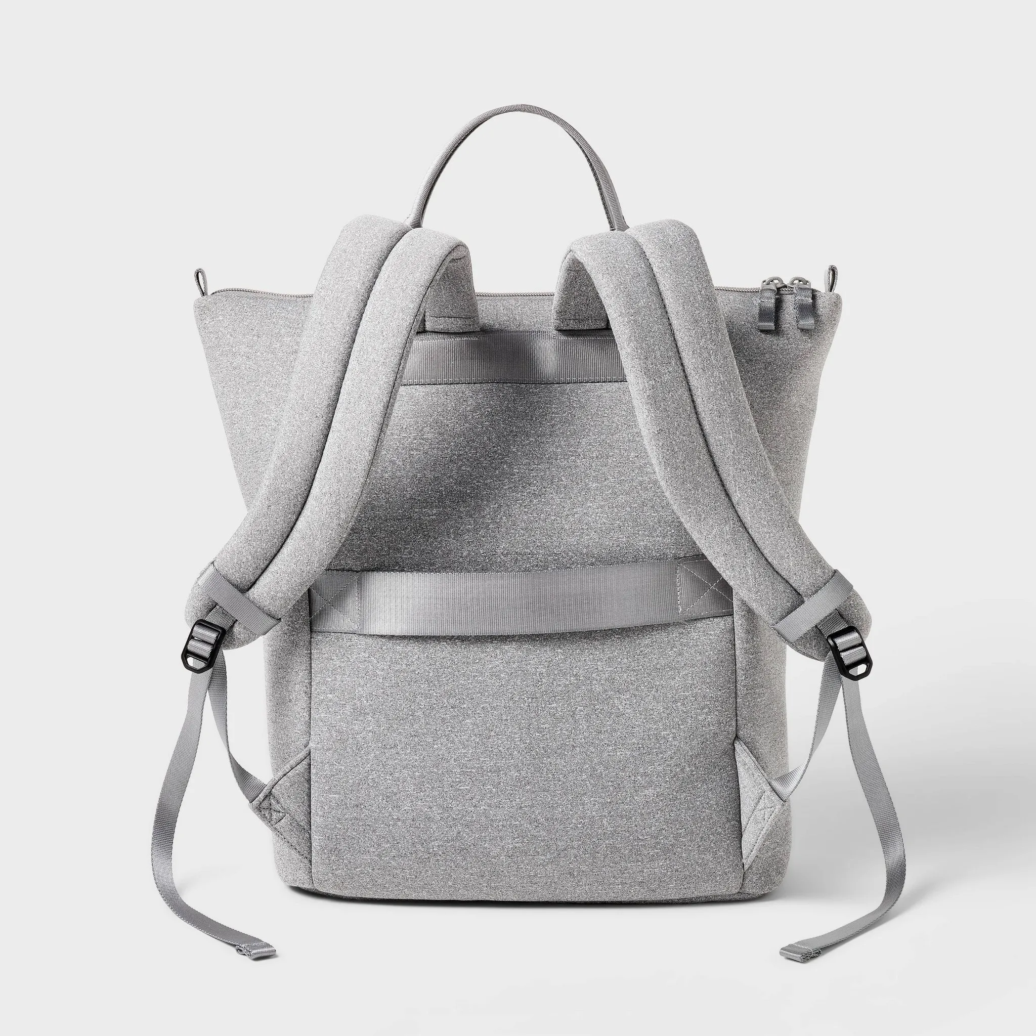Faux Neoprene Backpack - Heather Gray - Image 2