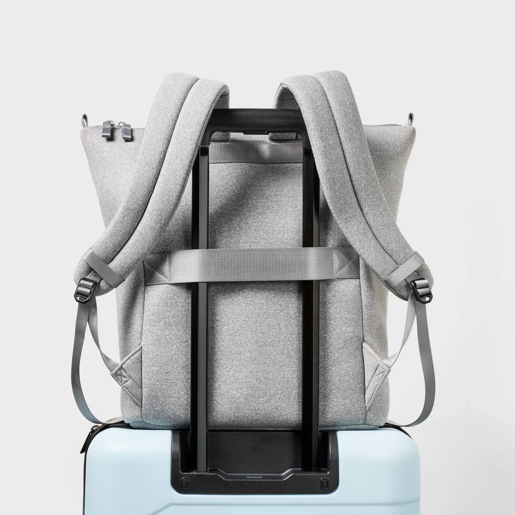 Faux Neoprene Backpack - Heather Gray - Image 4
