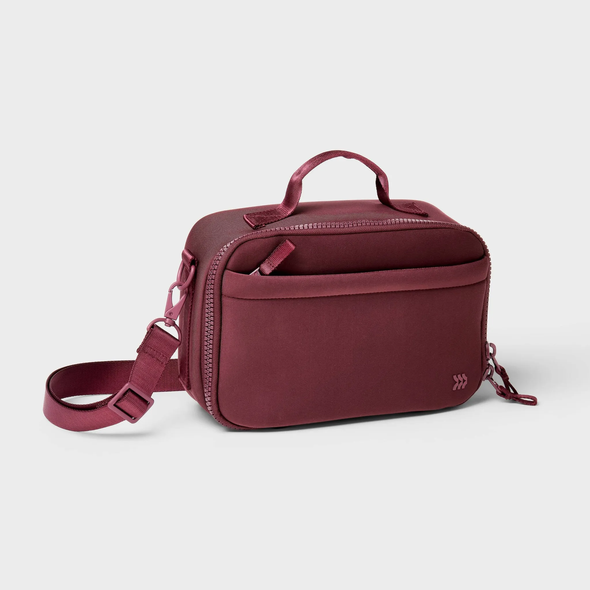 Faux Neoprene Lunch Tote - Burgundy