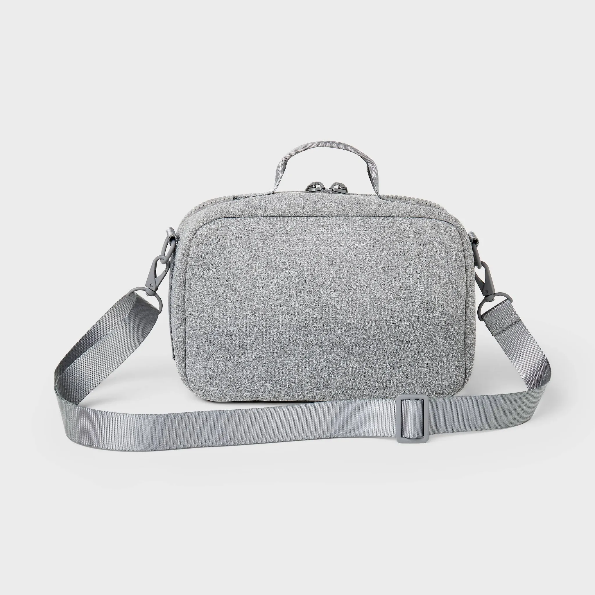 Faux Neoprene Lunch Tote - Heather Gray - Image 3