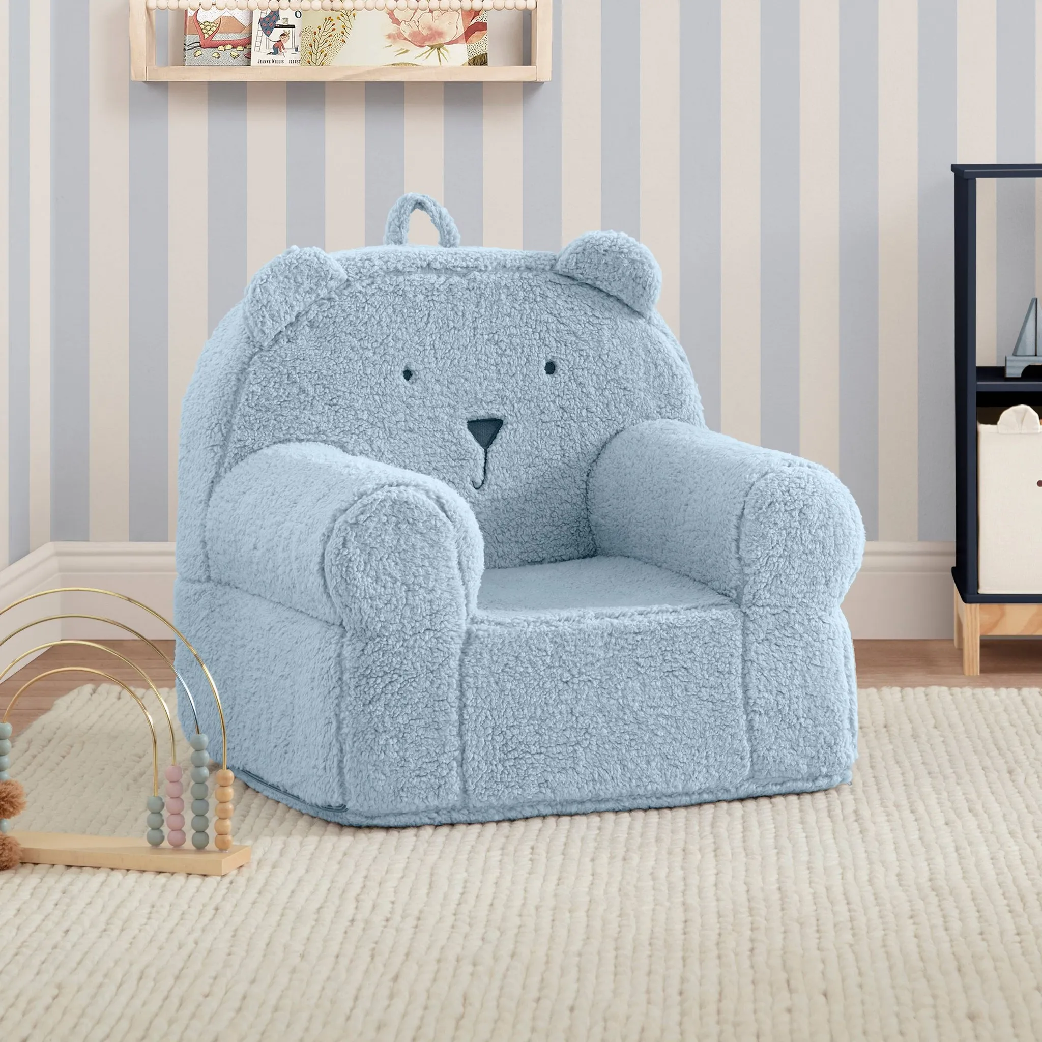 Faux Shearling Bear Chair - Powder Blue - Image 5