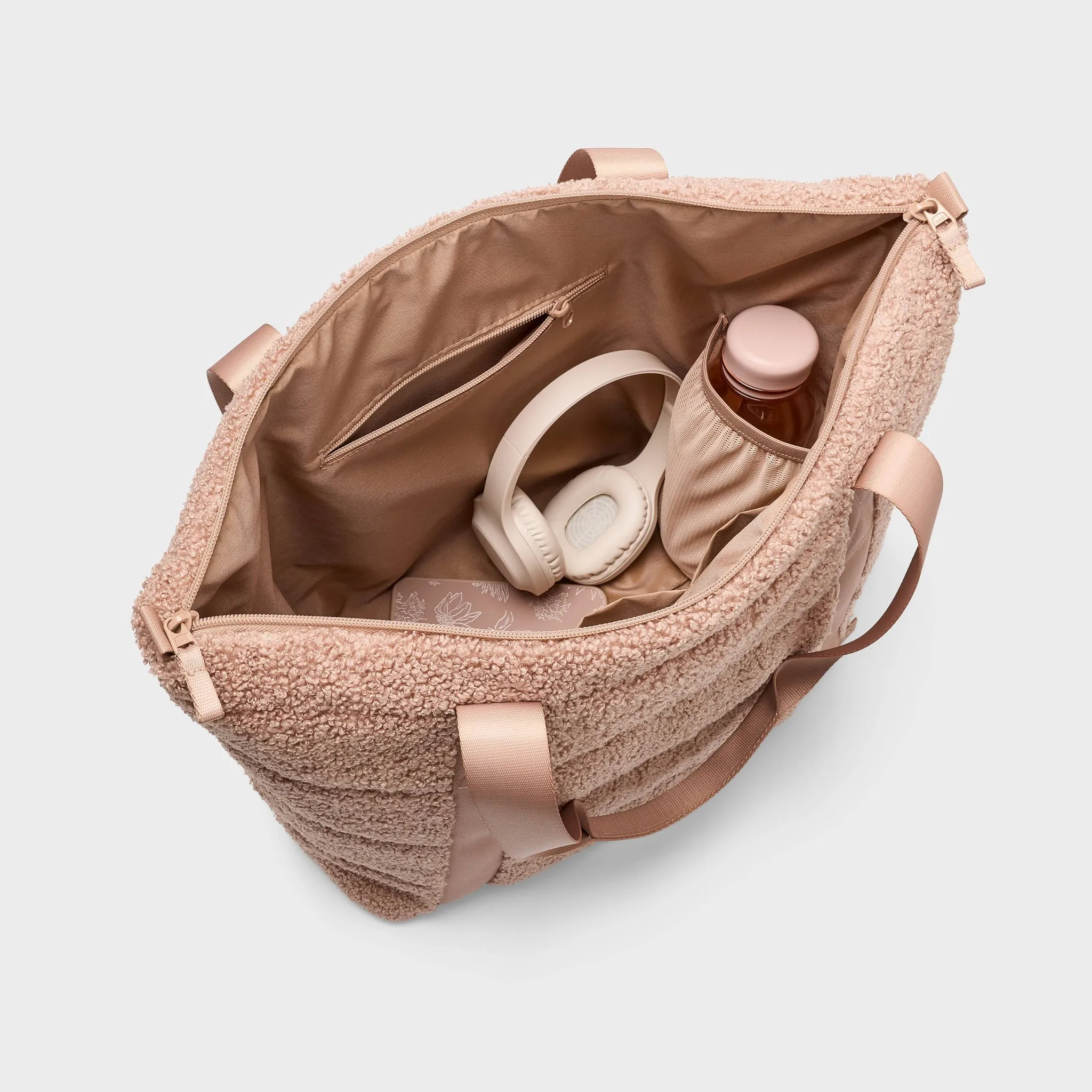 Faux Shearling Tote Bag - All in Motion™ Mocha - Image 3