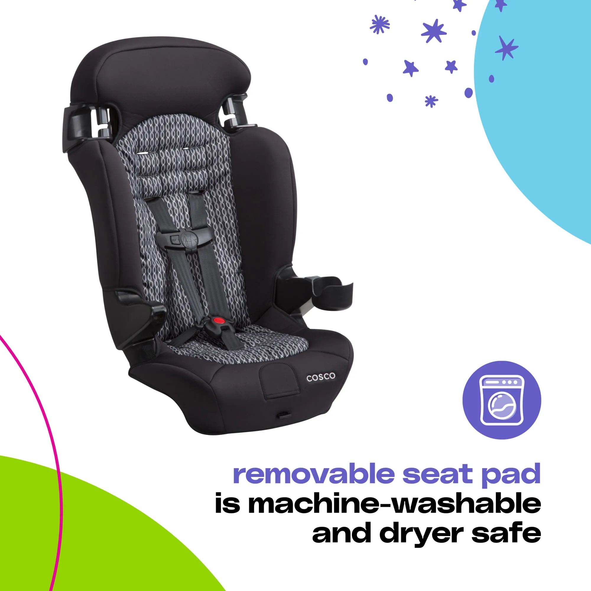 Finale 2-in-1 Toddler Booster Car Seat, Peony Tiles II - Image 8