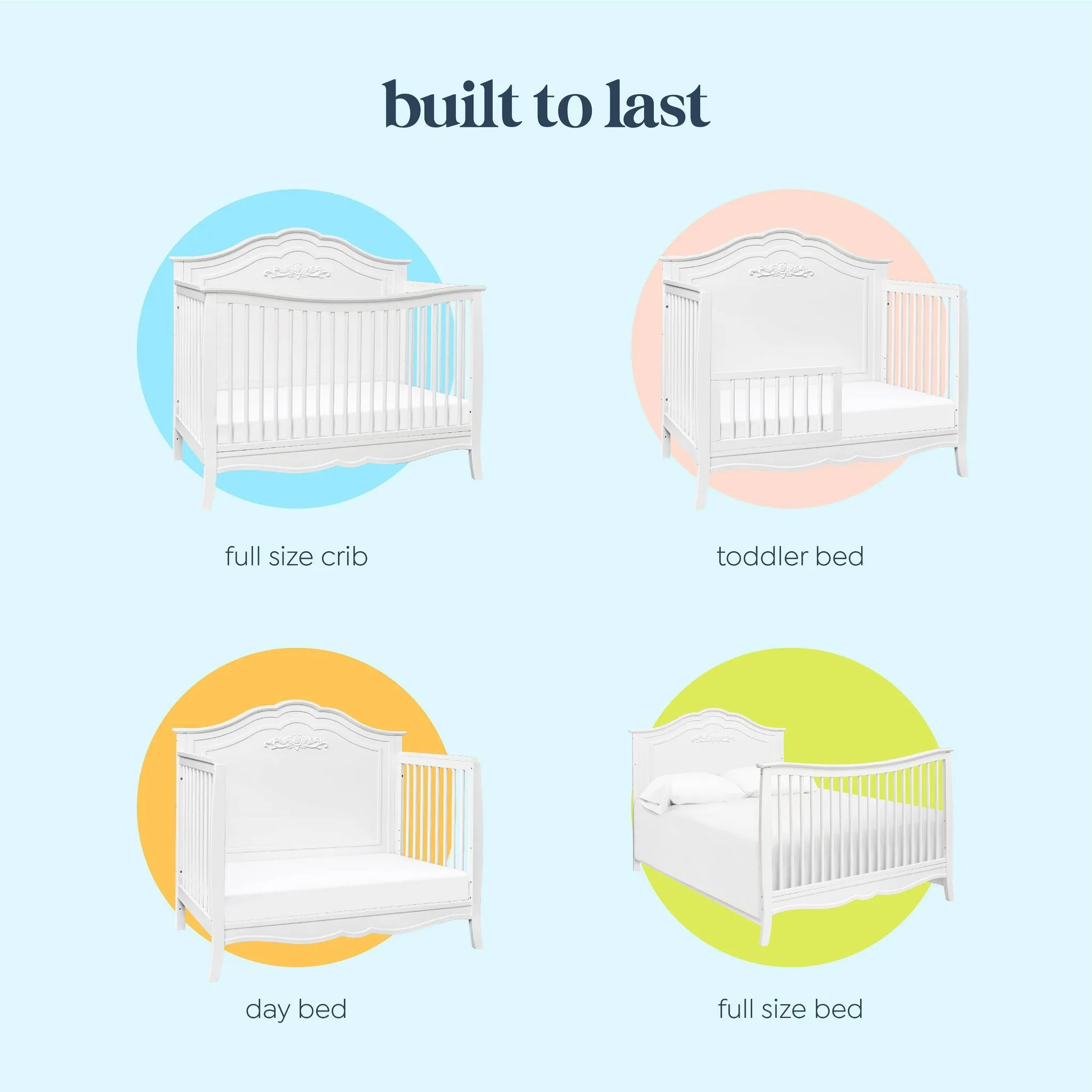 Fiona 4-in-1 Convertible Crib - White - Image 3