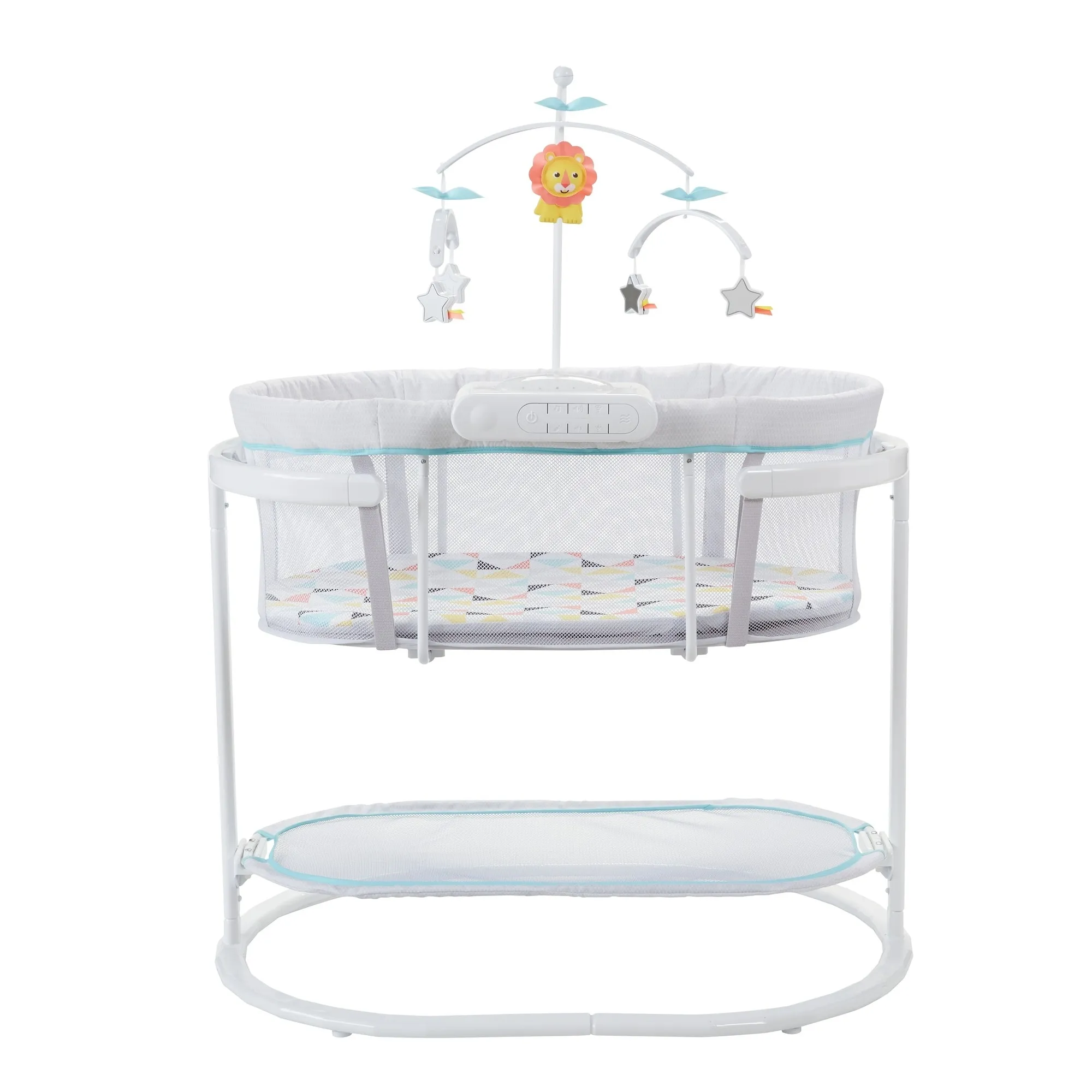 Fisher-Price Baby Bedside Sleeper Soothing Motions Bassinet with Lights Music Vibrations