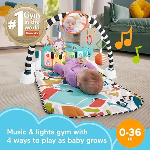 Fisher-Price Baby Playmat Glow and Grow Kick & Play Piano Gym - Image 5