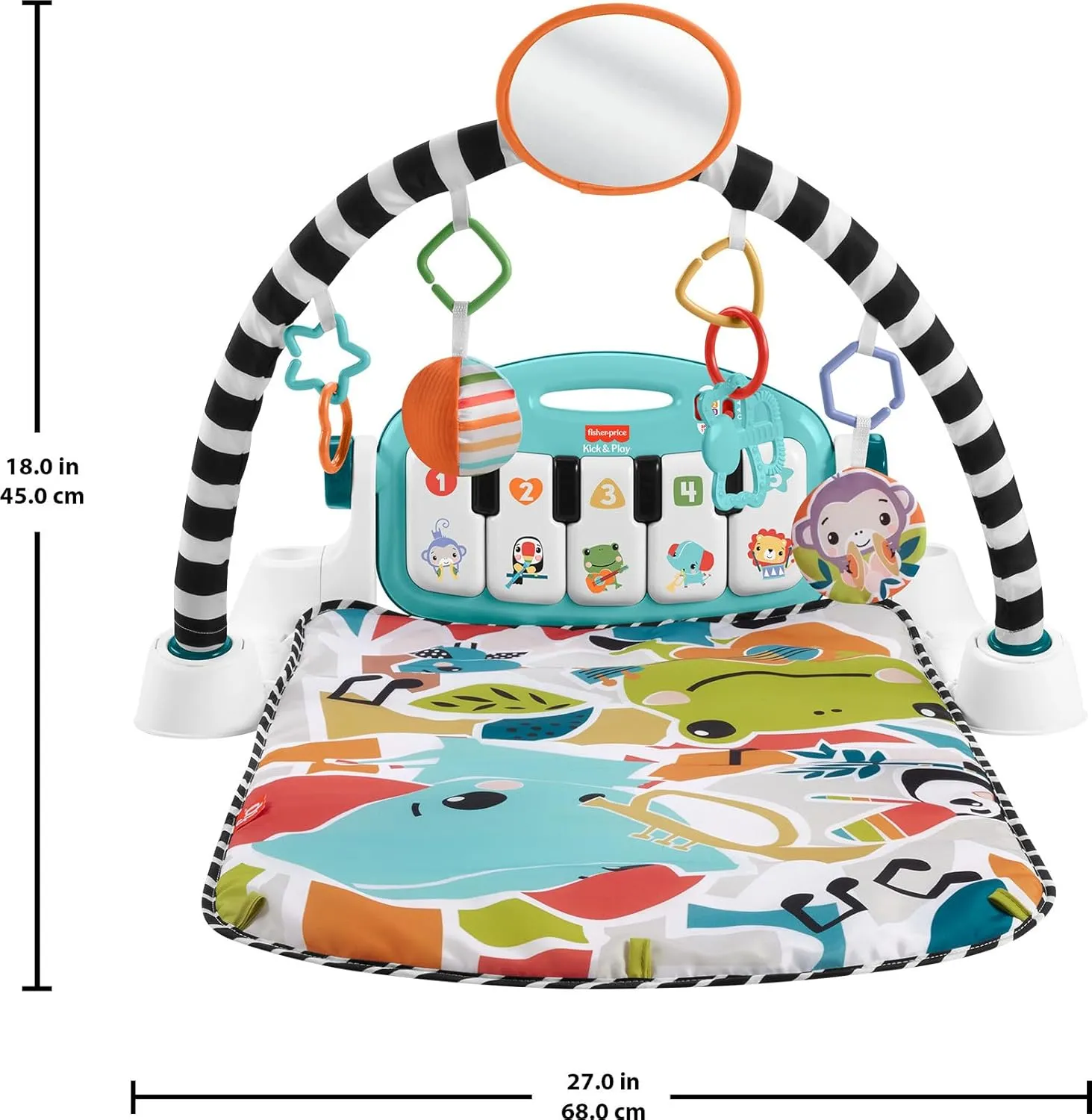 Fisher-Price Baby Playmat Glow and Grow Kick & Play Piano Gym - Image 7