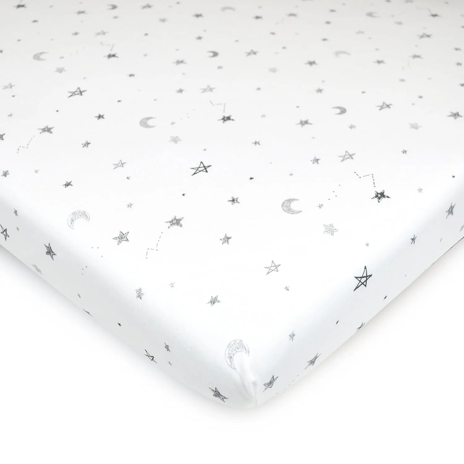 Fitted Mini Crib Sheets 3 Pack - Grey Star/Zigzag - Image 5