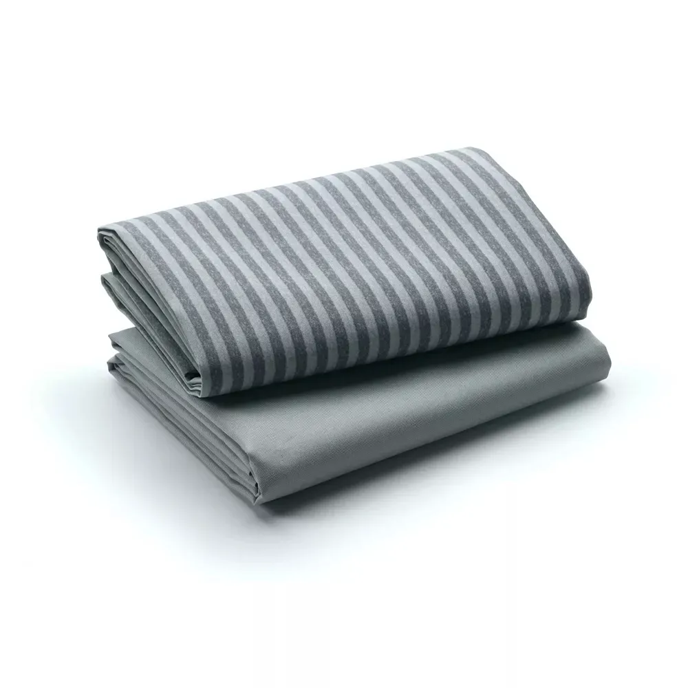 Fitted Playard Sheets - Stripes & Grey 2 Pack