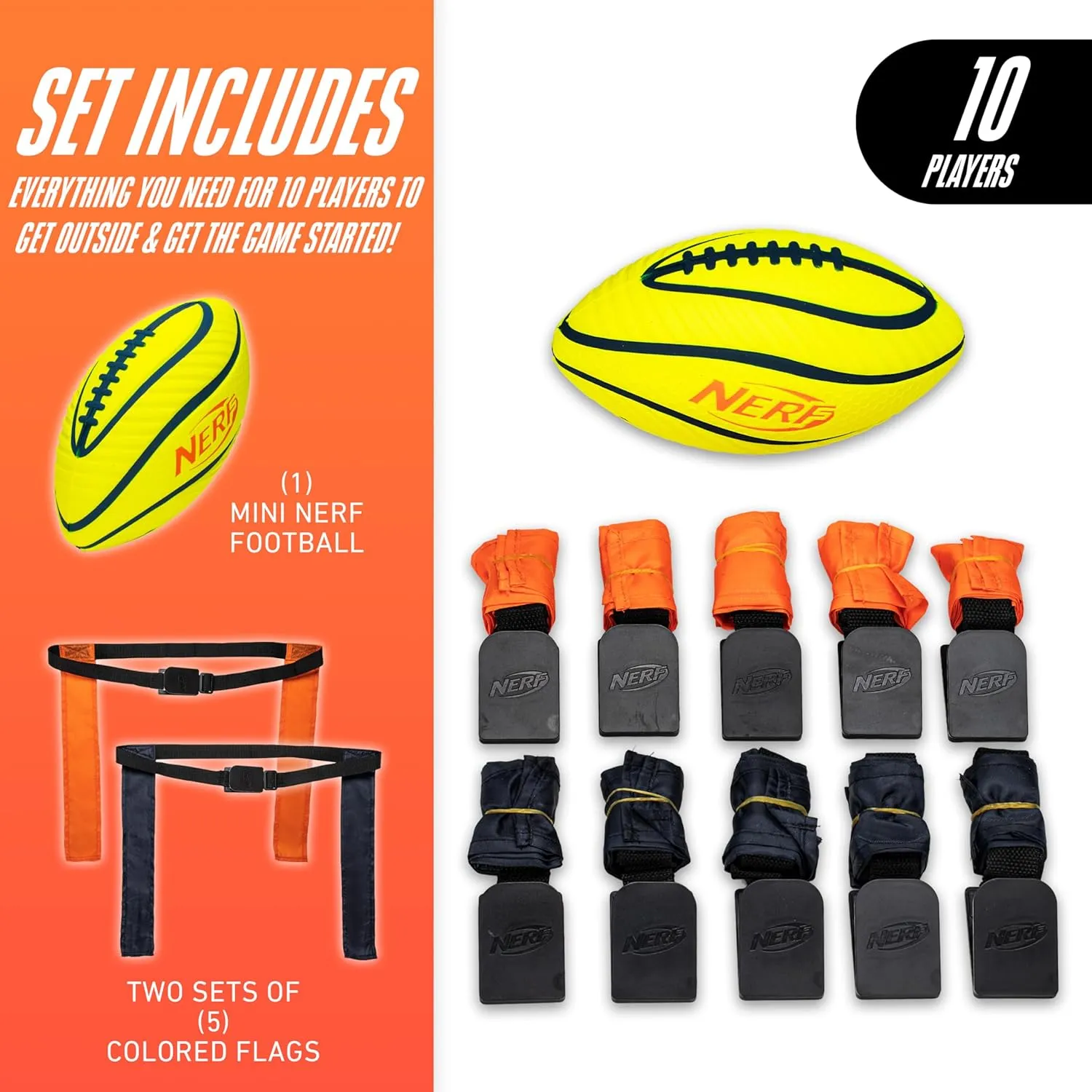 Flag Football Belts and Foam Ball Set - Youth Kit - Image 2