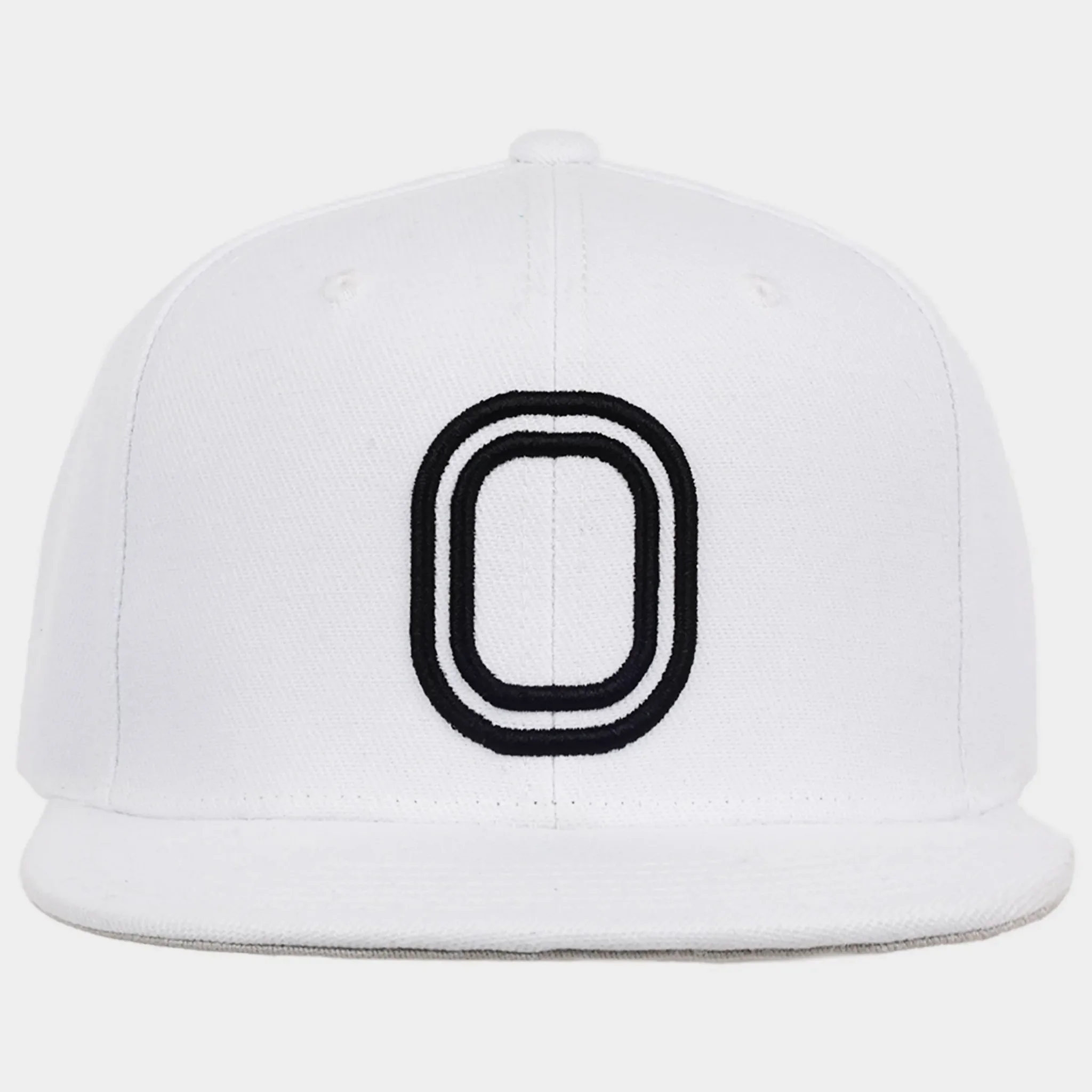 Flat Brim Snapback Baseball Hat - White - Image 2