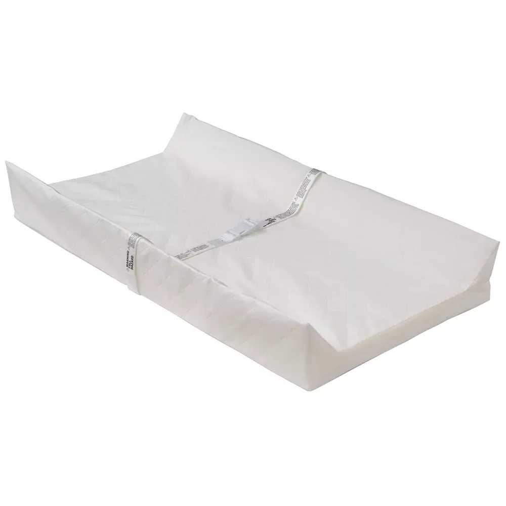 Foam Contoured Changing Pad with Waterproof Cover - White - Image 2
