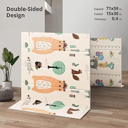 Foam Playmat for Babies - Reversible 59x59 Play Mat - Image 3