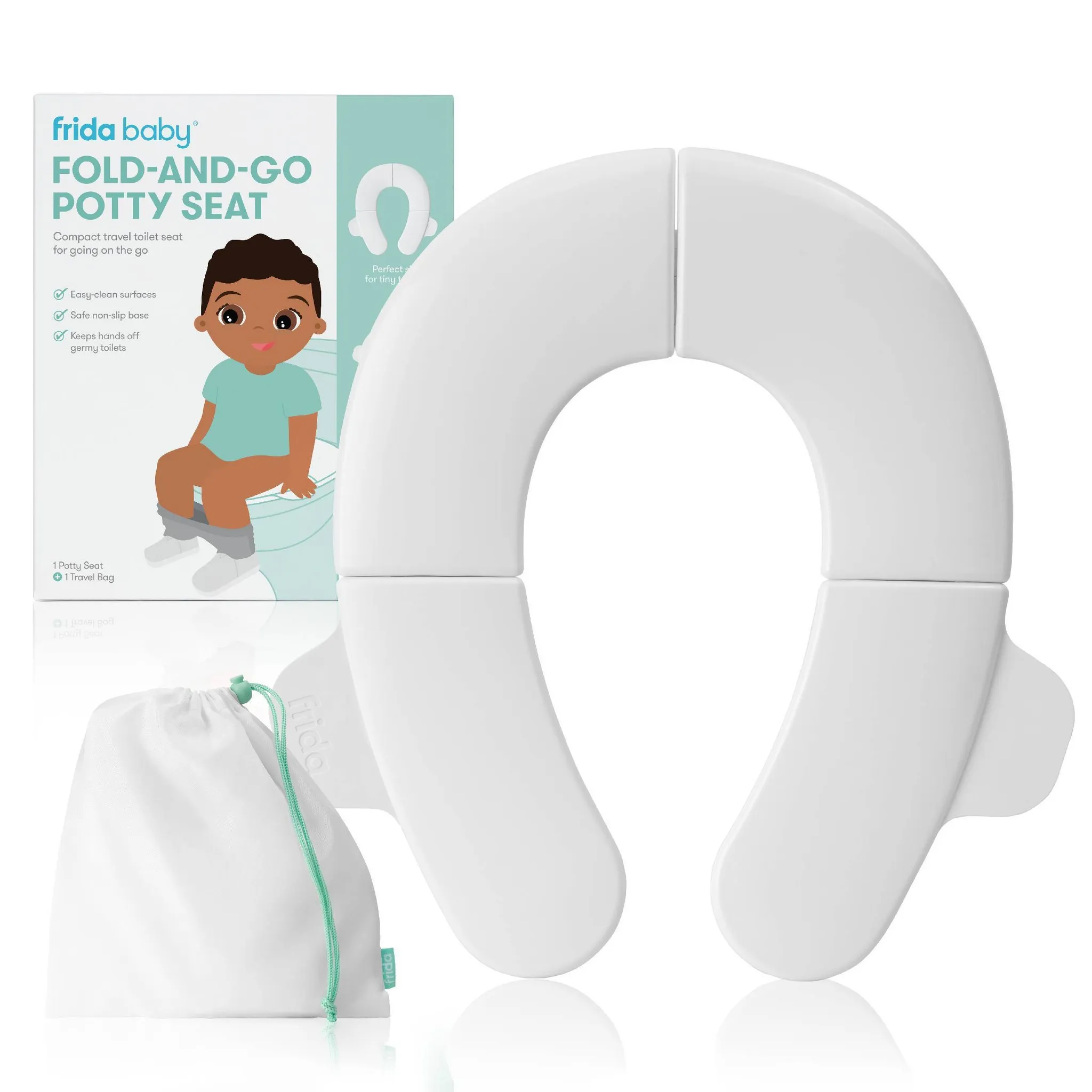 Fold n Go Potty Toilet Training Seat - White