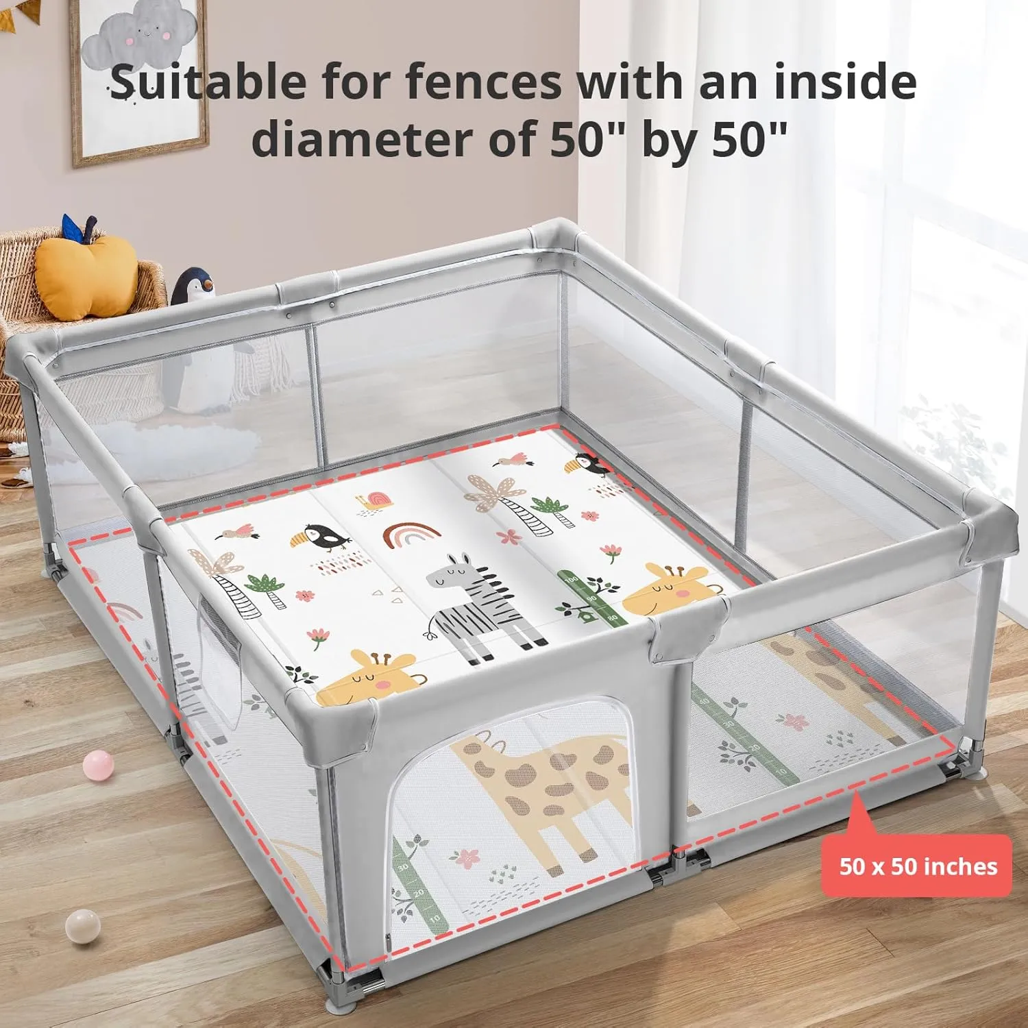 Foldable Baby Play Mat, Giraffe - Image 2